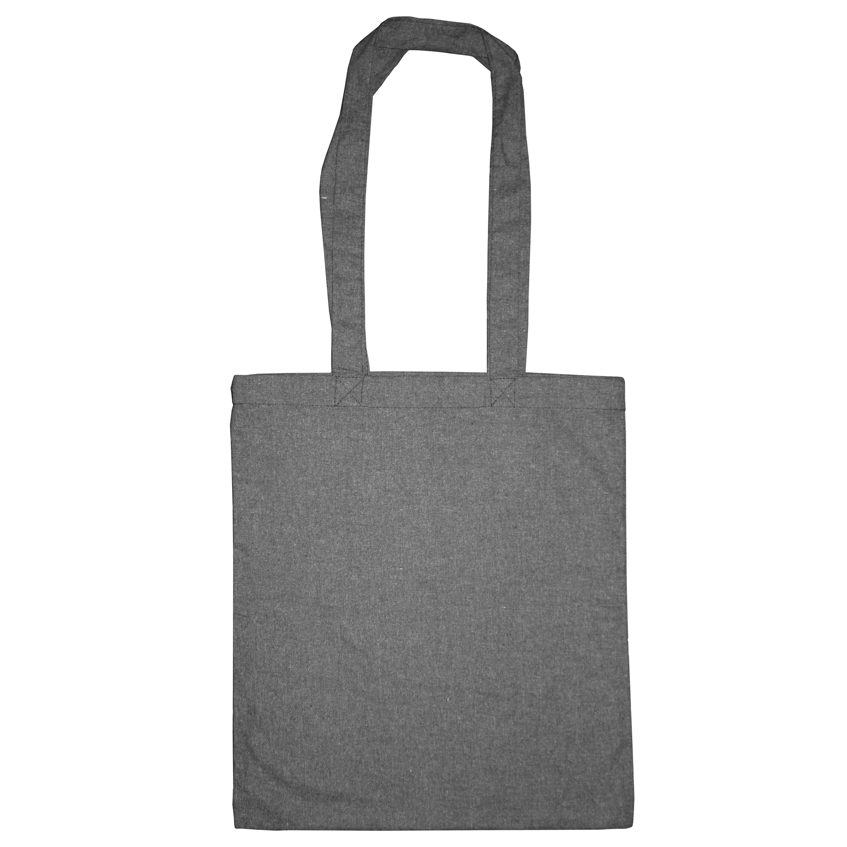 Baumwolltasche ´Recycelt´ schwarz ´meliert´, 2 lange Henkel
