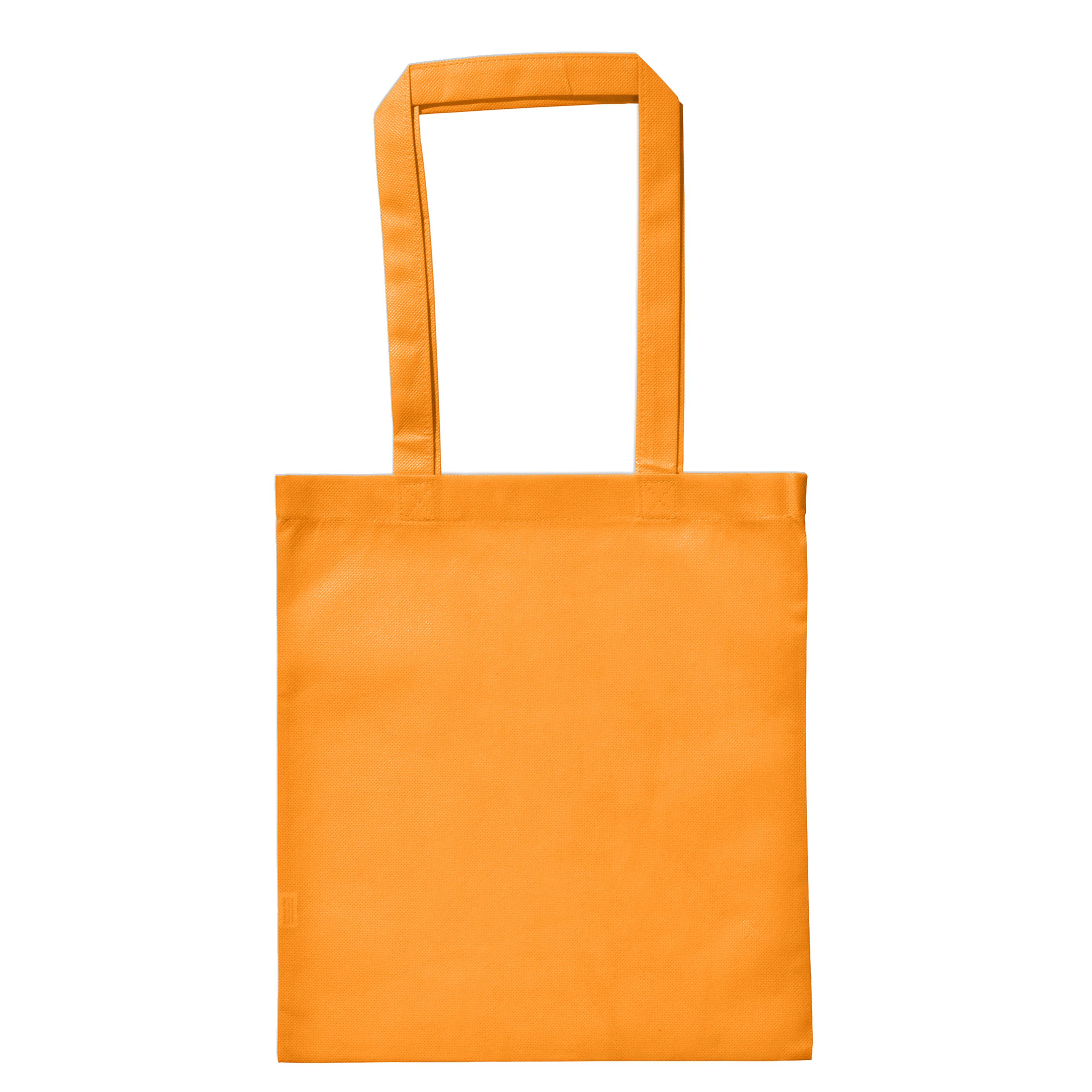 Vliestasche orange, 2 lange Henkel