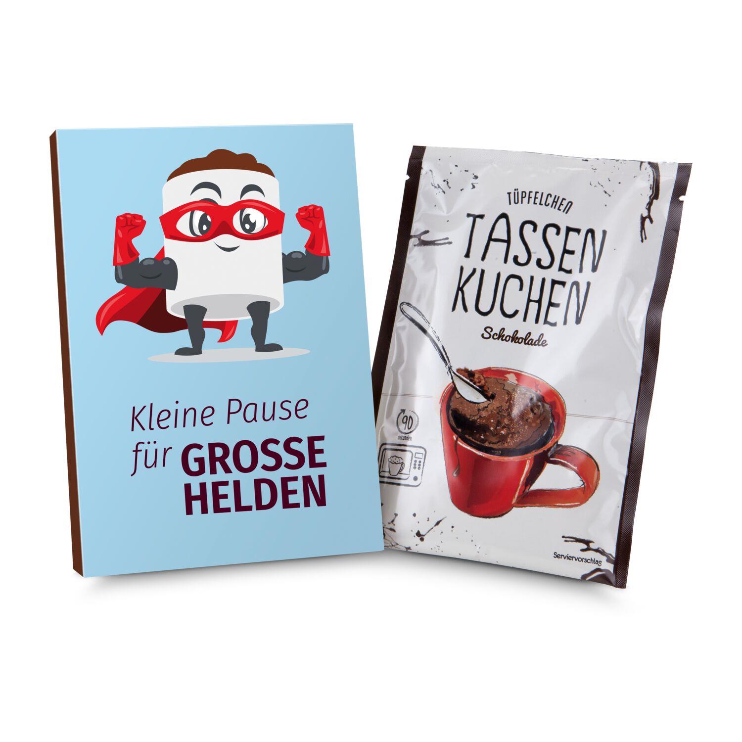 Geschenkartikel: Tassenkuchen 70 g, Pause für große Pflegehelden