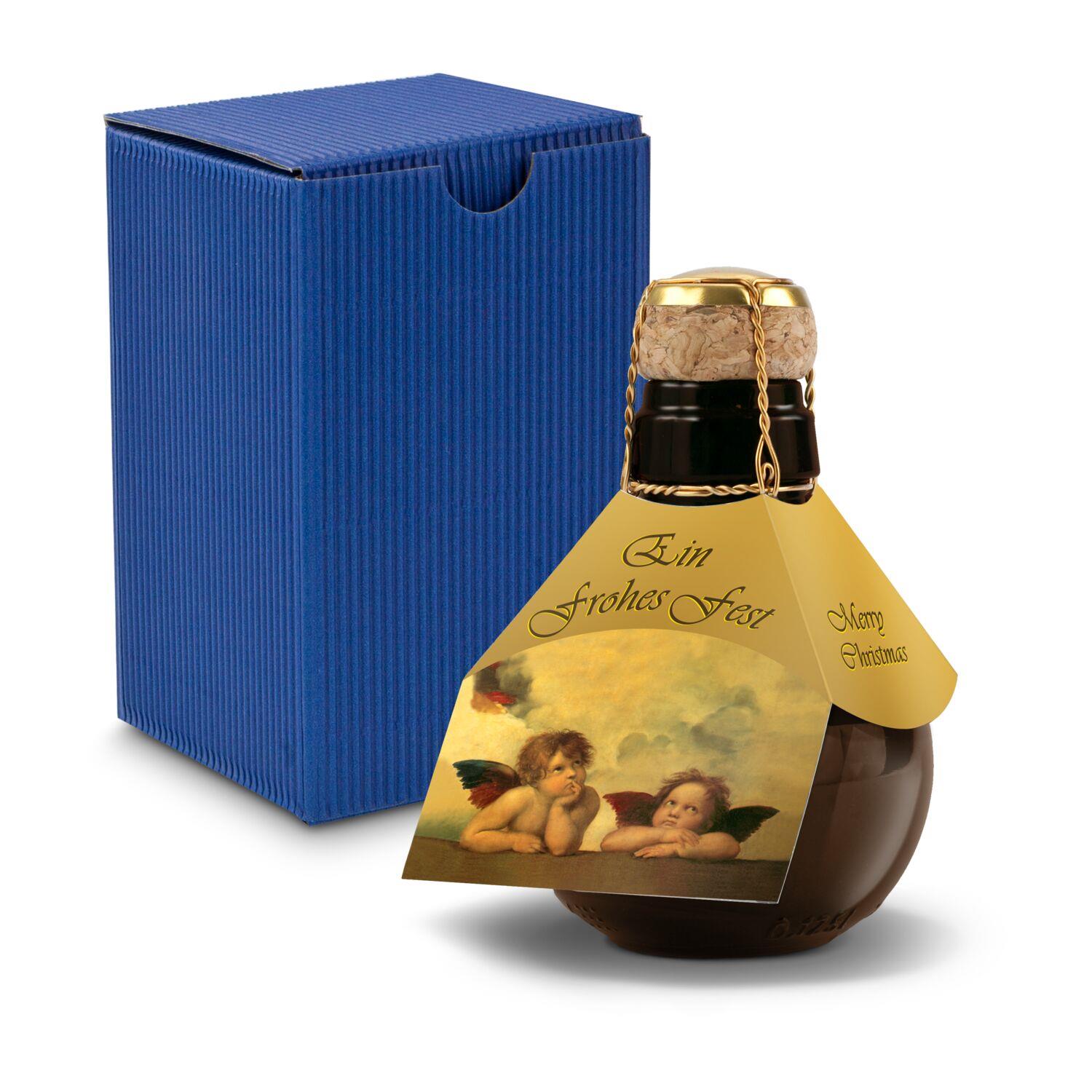 Origineller Sekt Raffael - Karton Blau, 125 ml