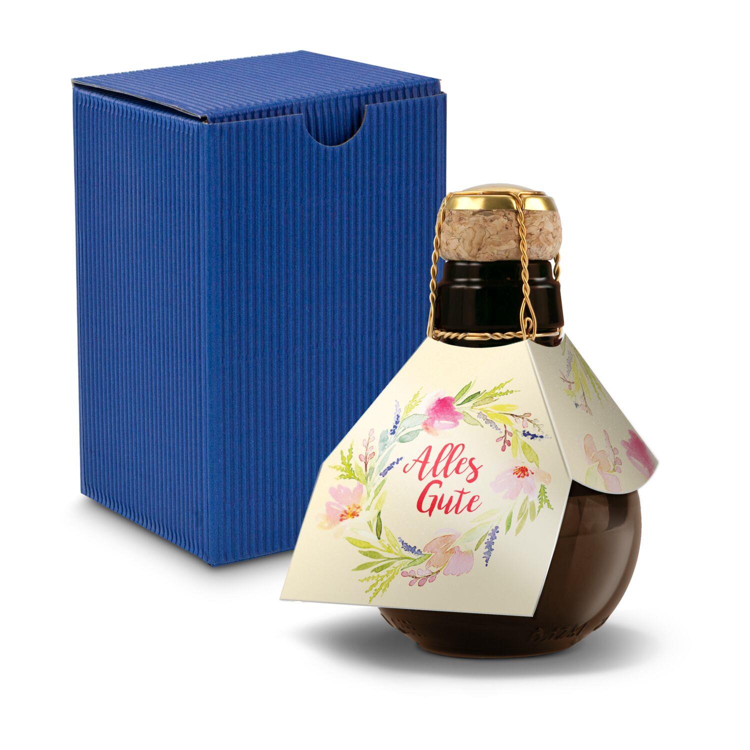 Origineller Sekt Alles Gute - Karton Blau, 125 ml