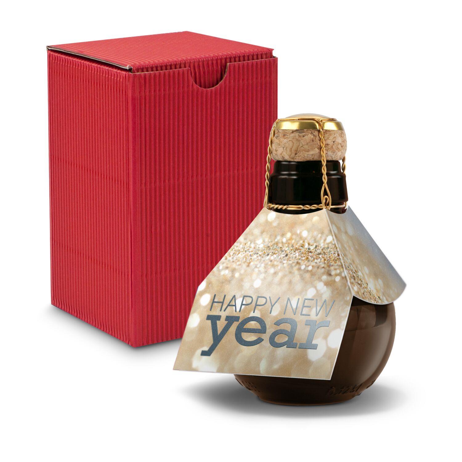 Origineller Sekt Happy New Year - Karton Rot, 125 ml