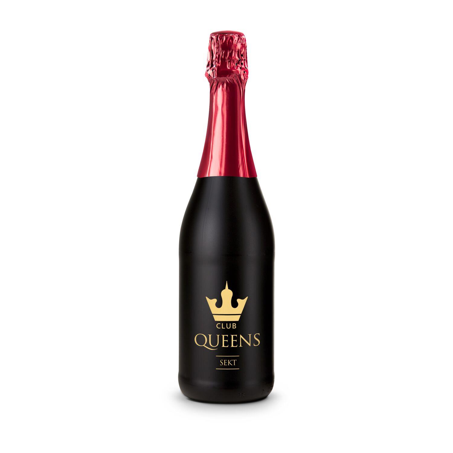 Sekt Cuvée - Flasche schwarz - Kapselfarbe Rot, 0,75 l