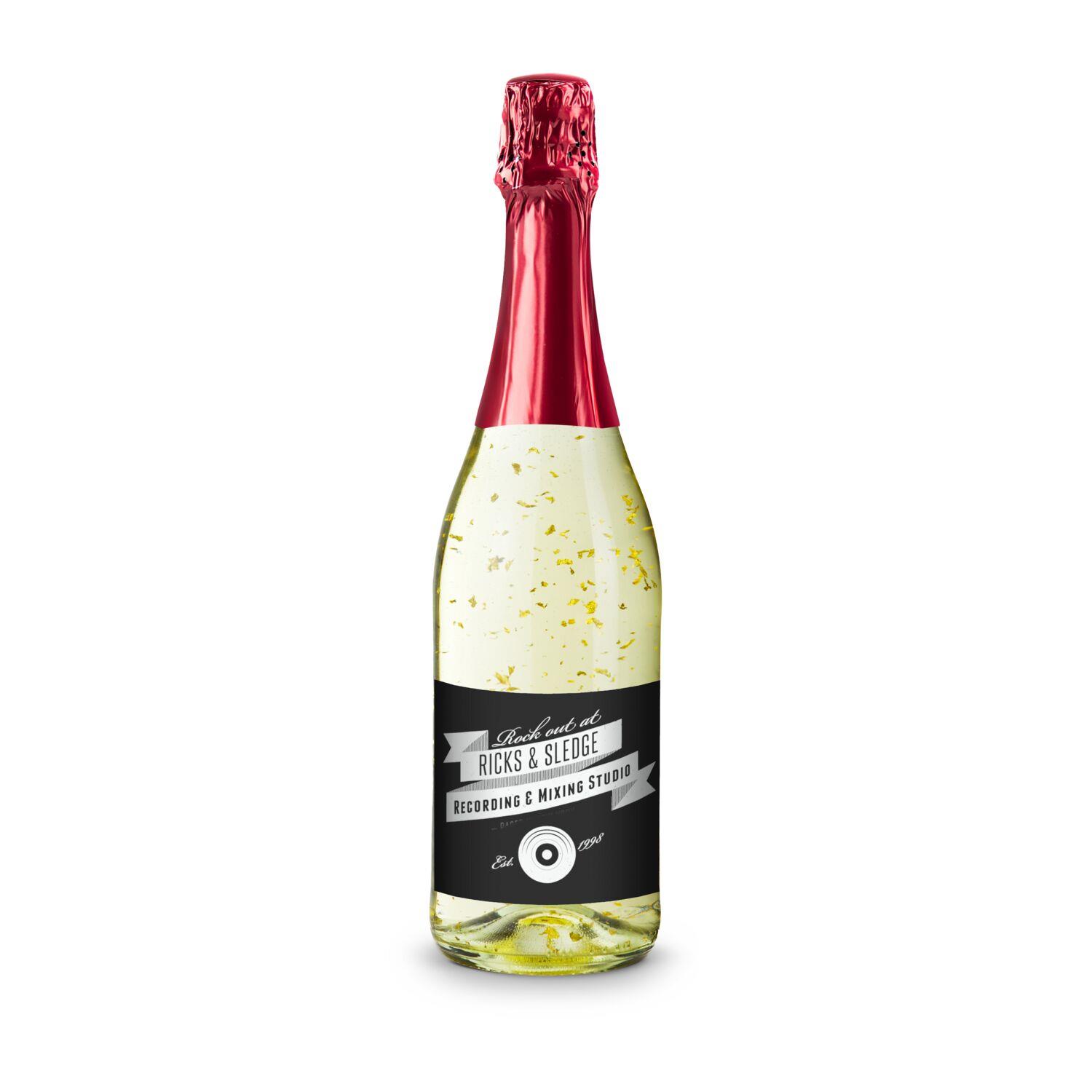 Golden Flakes - Flasche klar - Kapsel rot, 0,75 l