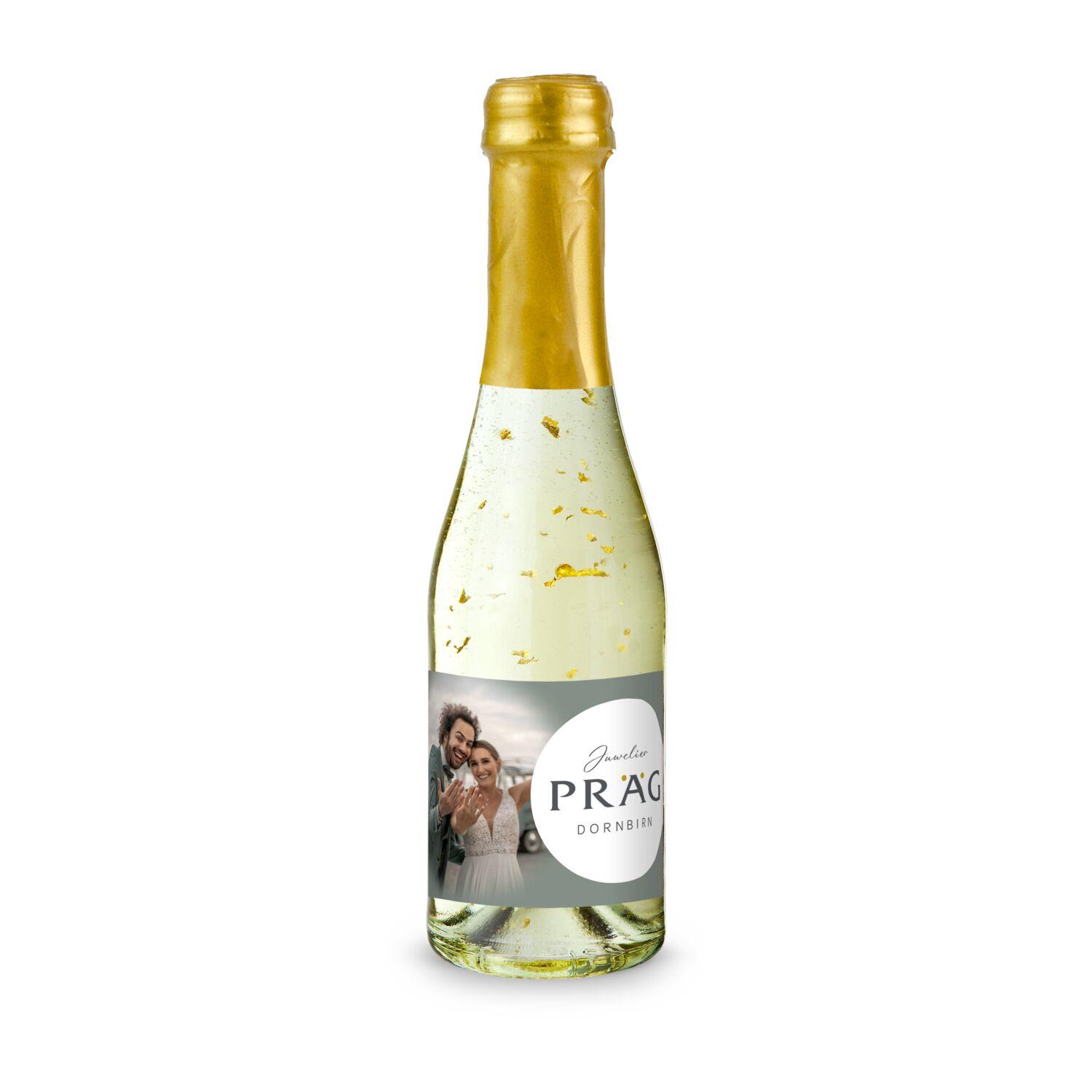 Piccolo Golden Flakes - Flasche klar - Kapsel gold, 0,2 l