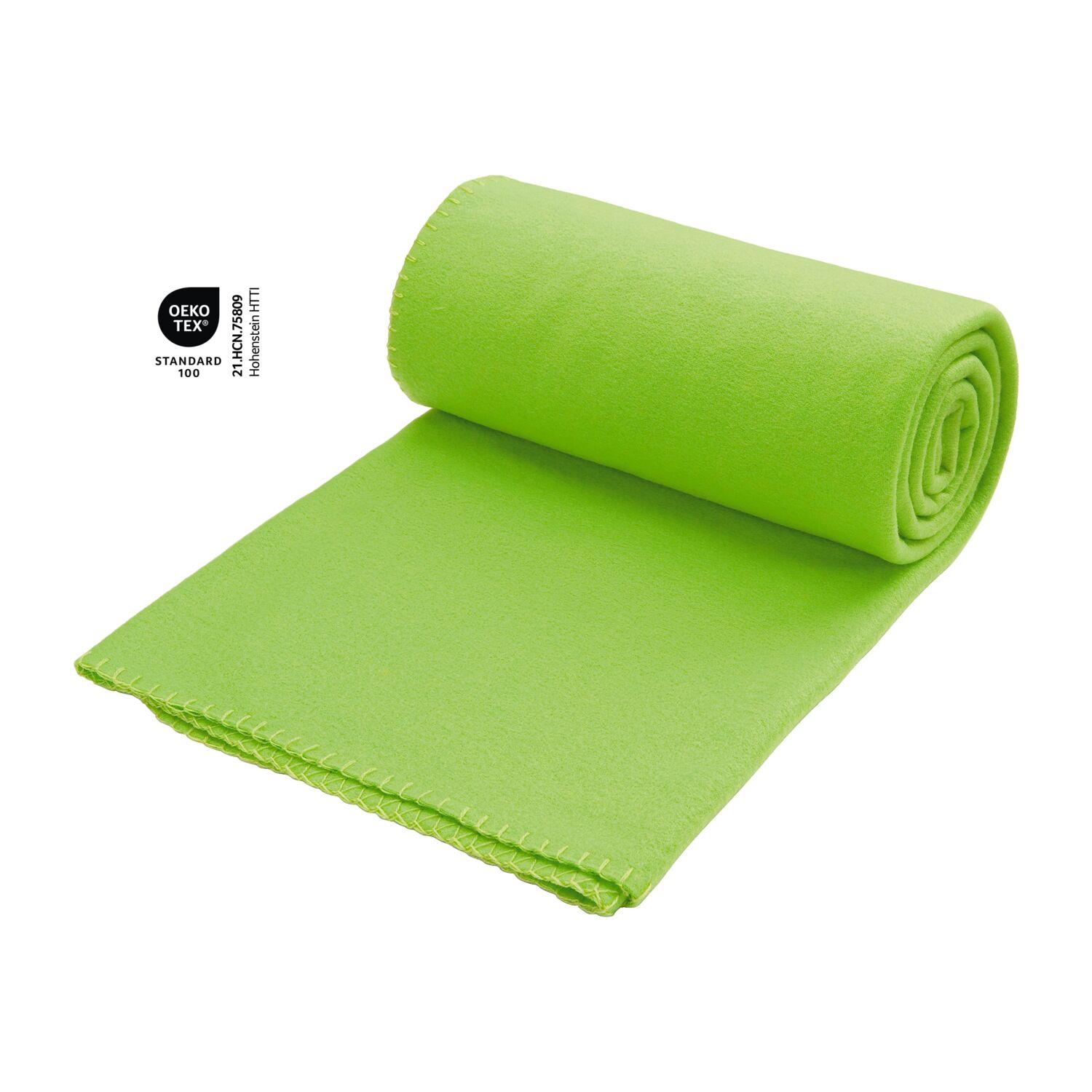 Fleecedecke Basic apfelgrün - 120 x 150 cm, 180 g/m²