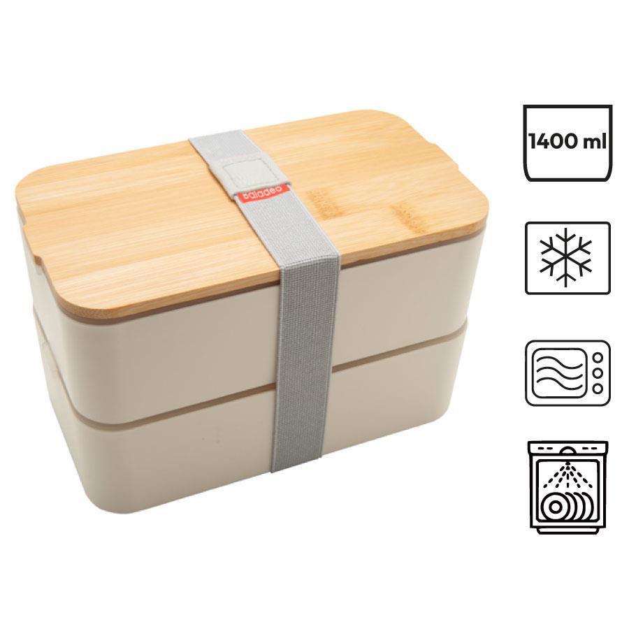 Bento  Mihara , weiss, mit Bambusdeckel