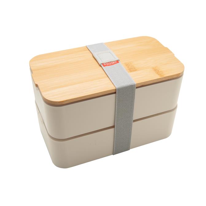 Bento  Mihara , weiss, mit Bambusdeckel