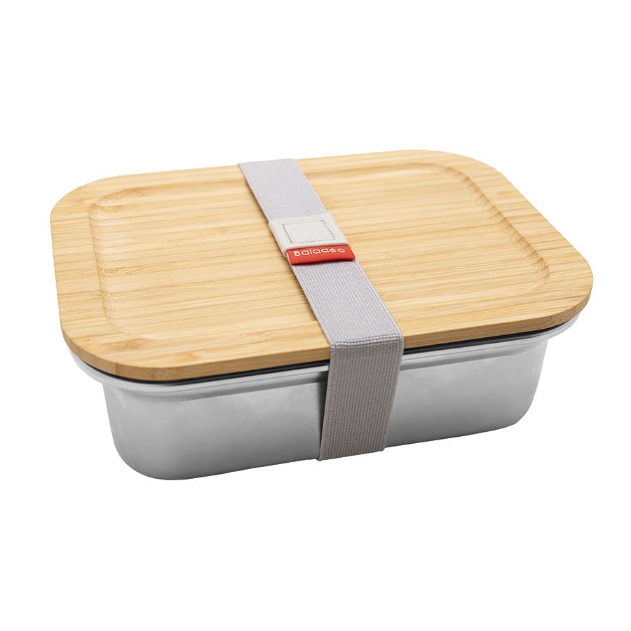 Bento   Osaka  , Mikrowellengeeignetes Edelstahl, mit Bambusdeckel