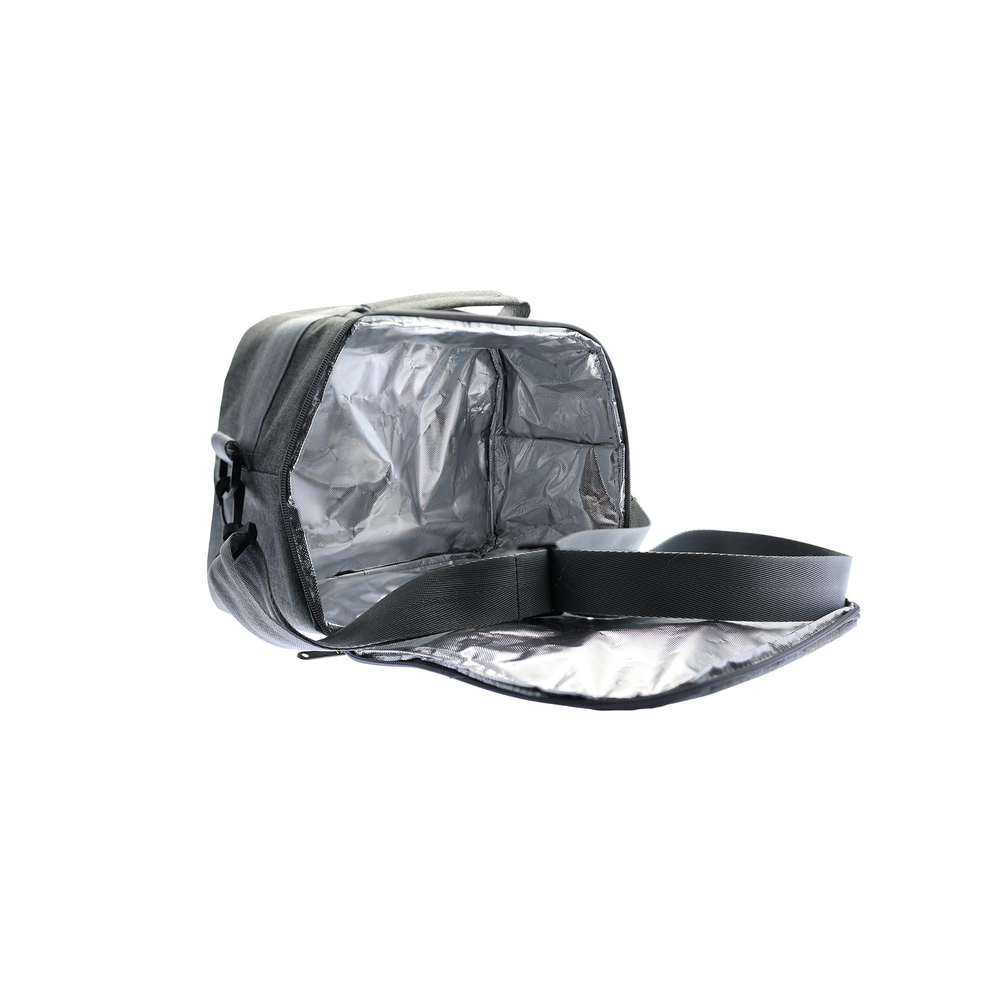 Isolierte Bento-Tasche  Matsue , meliertes Grau RPET