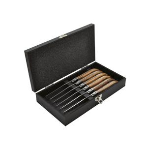 Set mit 6 Tafelmessern  Laguiole , Zebranoholz
