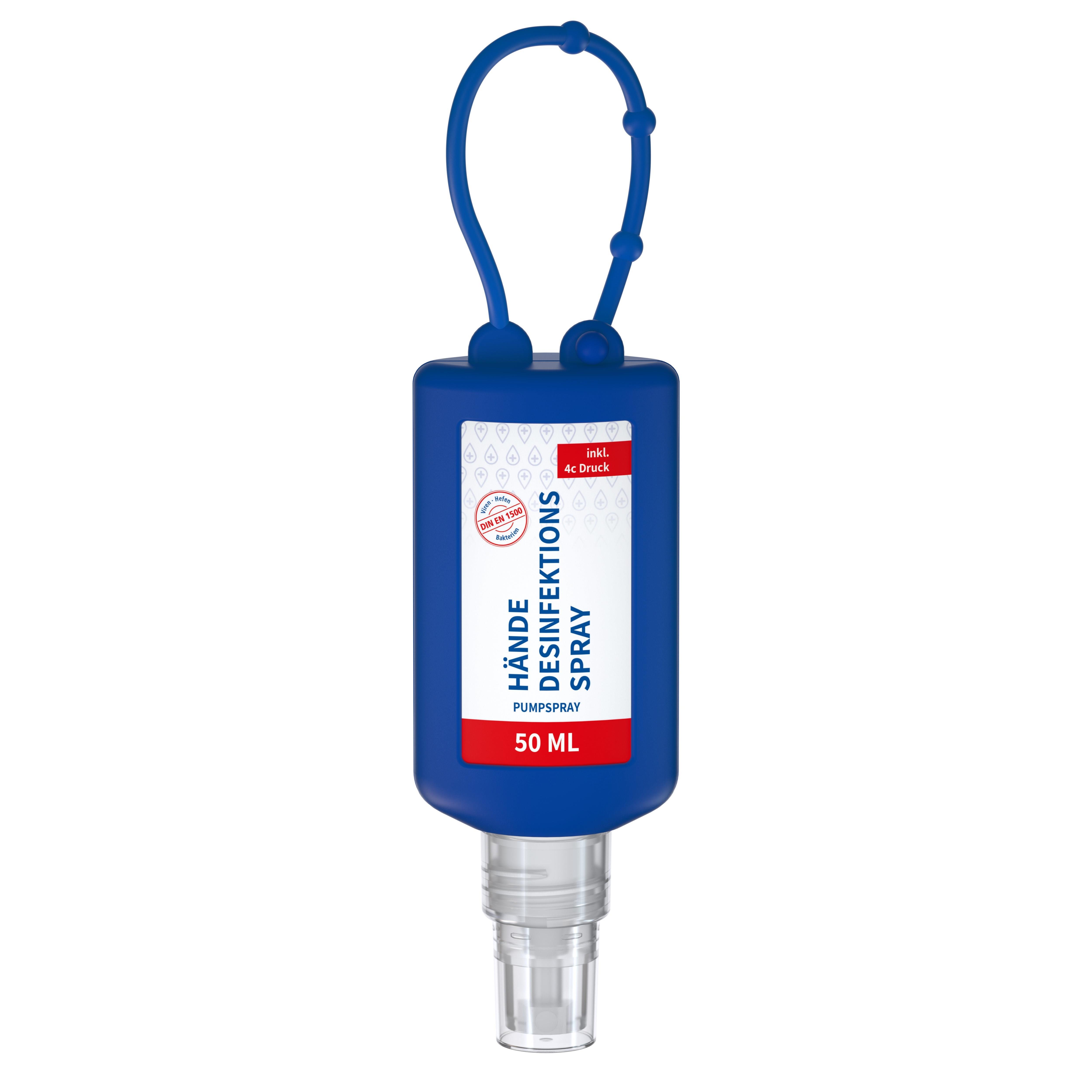 50 ml Bumper blau - Hände-Desinfektionsspray (DIN EN 1500) - Body Label