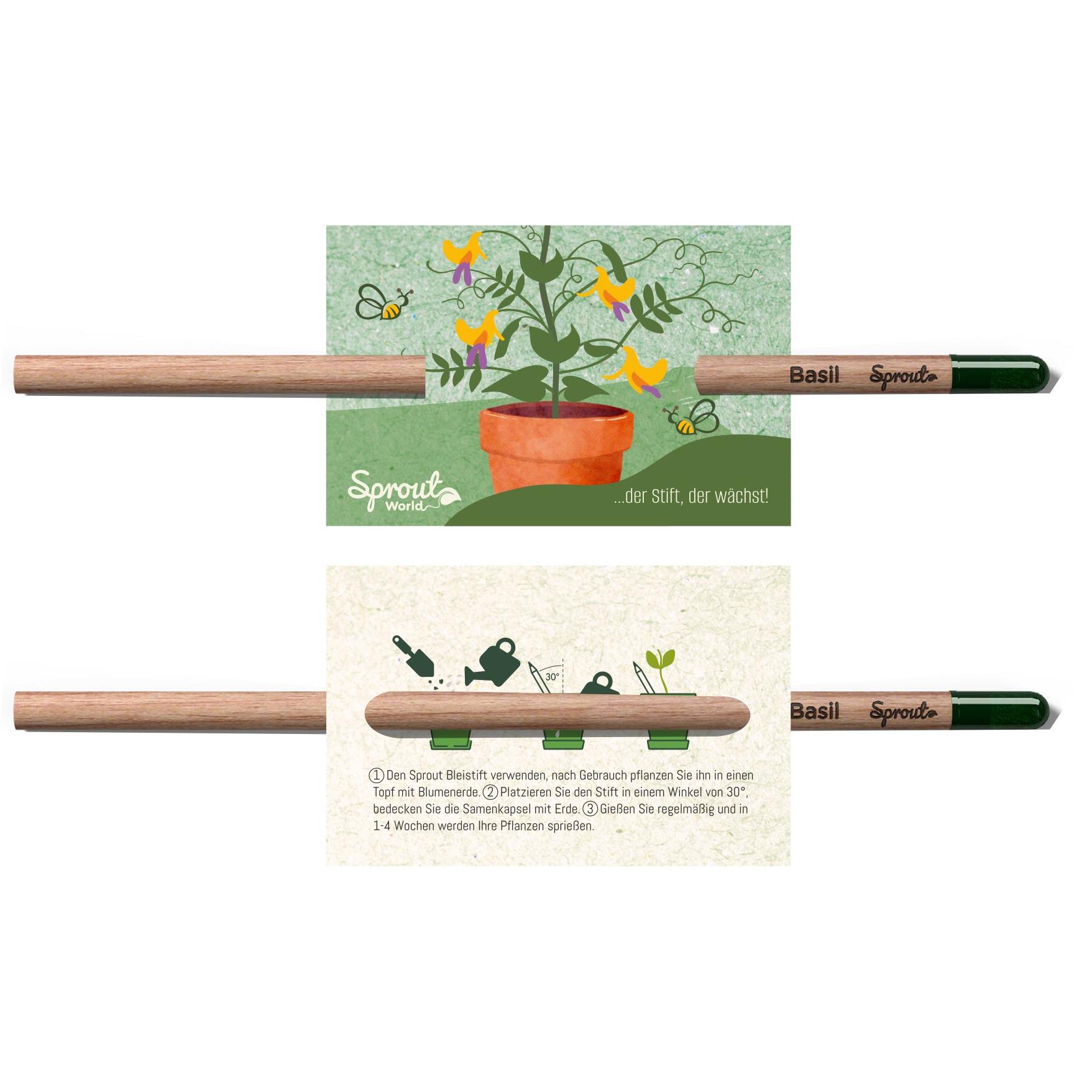 SPROUT - Multifarbstift mit kleinem Ansteckkärtchen