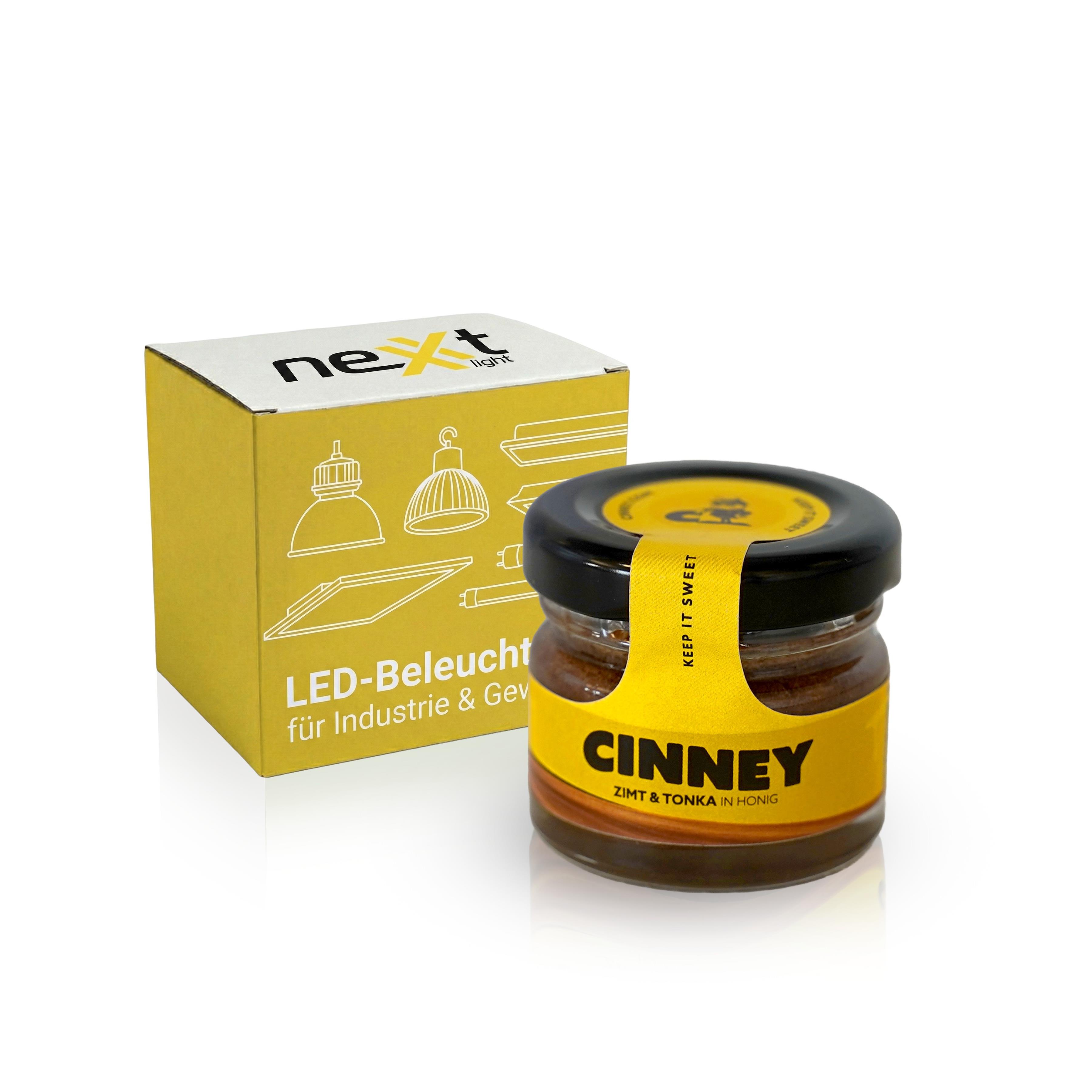 CINNEY - Aufstrich 25g Mini m. Etikett auf Glasdeckel