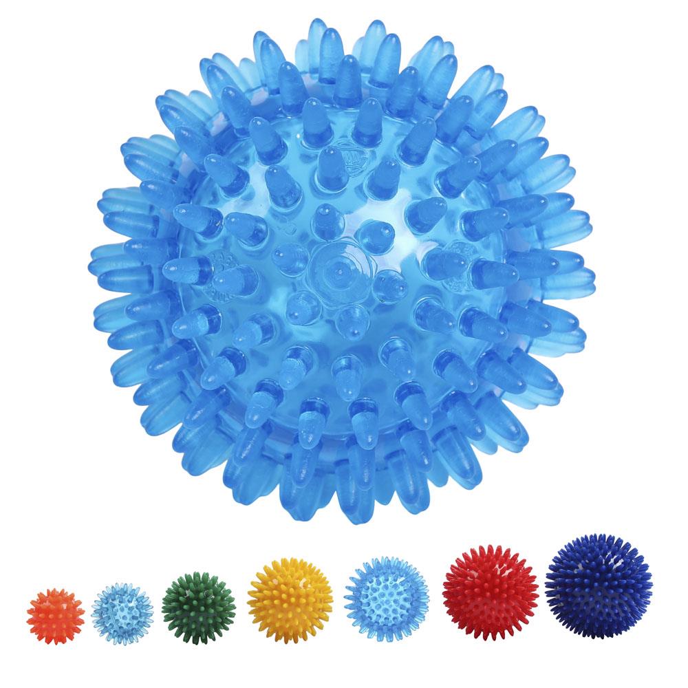 Igelball / Massageball, neutral (80mm, Blau transparent)