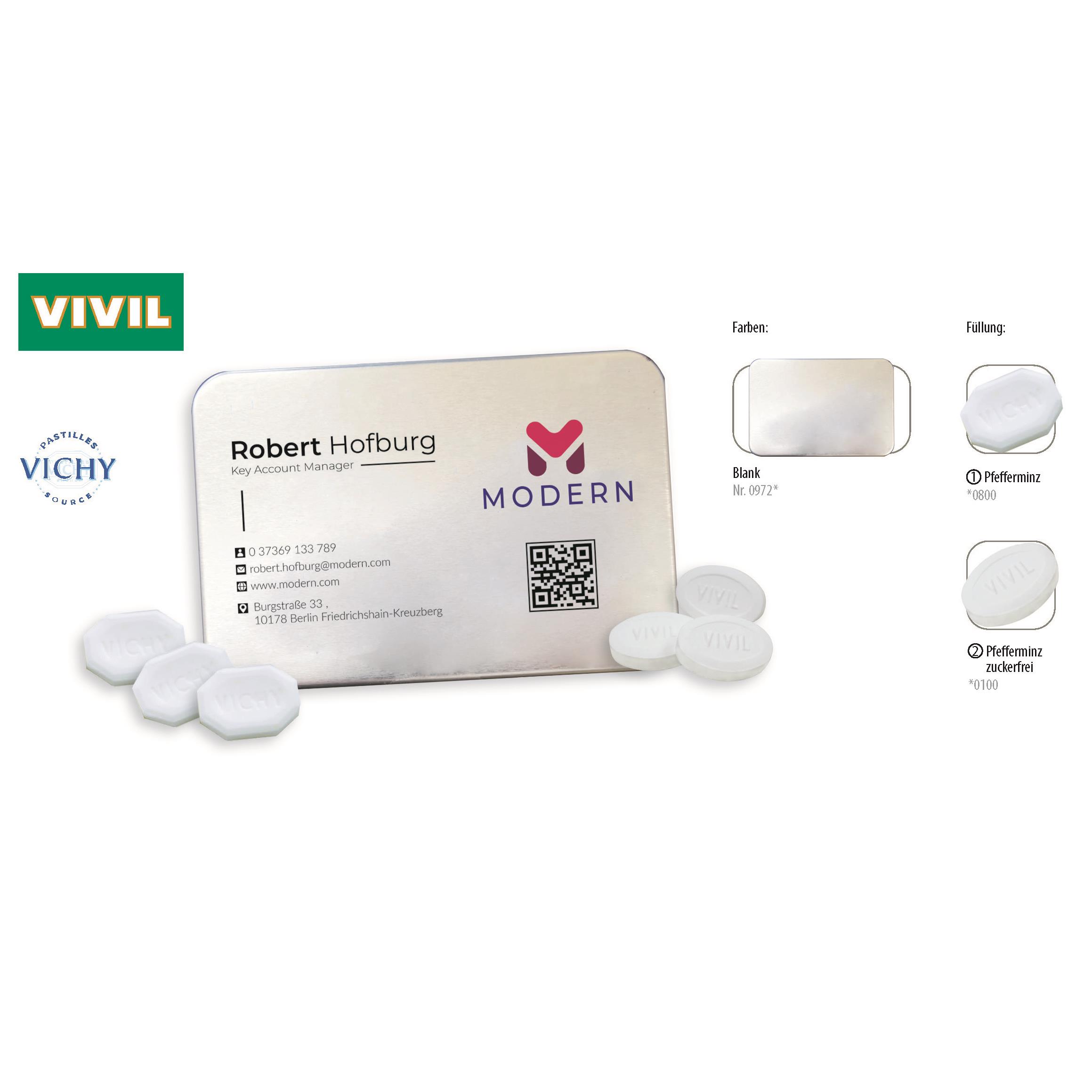 Visitbox, blank 27 g, Inhalt: VIVIL Extra Strong, zuckerfrei (Dose)