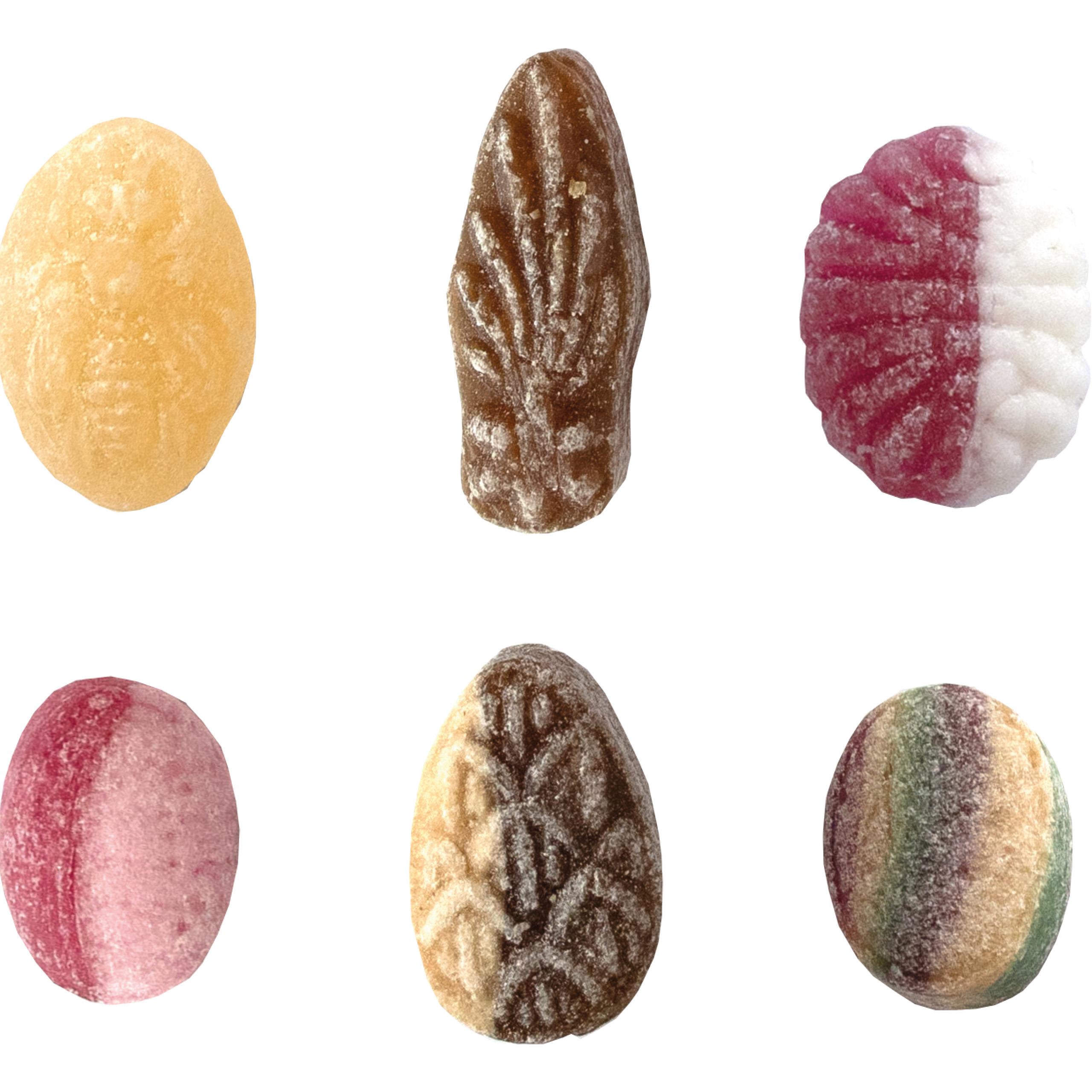 Beutelschachtel mit Weihnachtsbonbons,   60 g, Inhalt: Bonbon Bratapfel