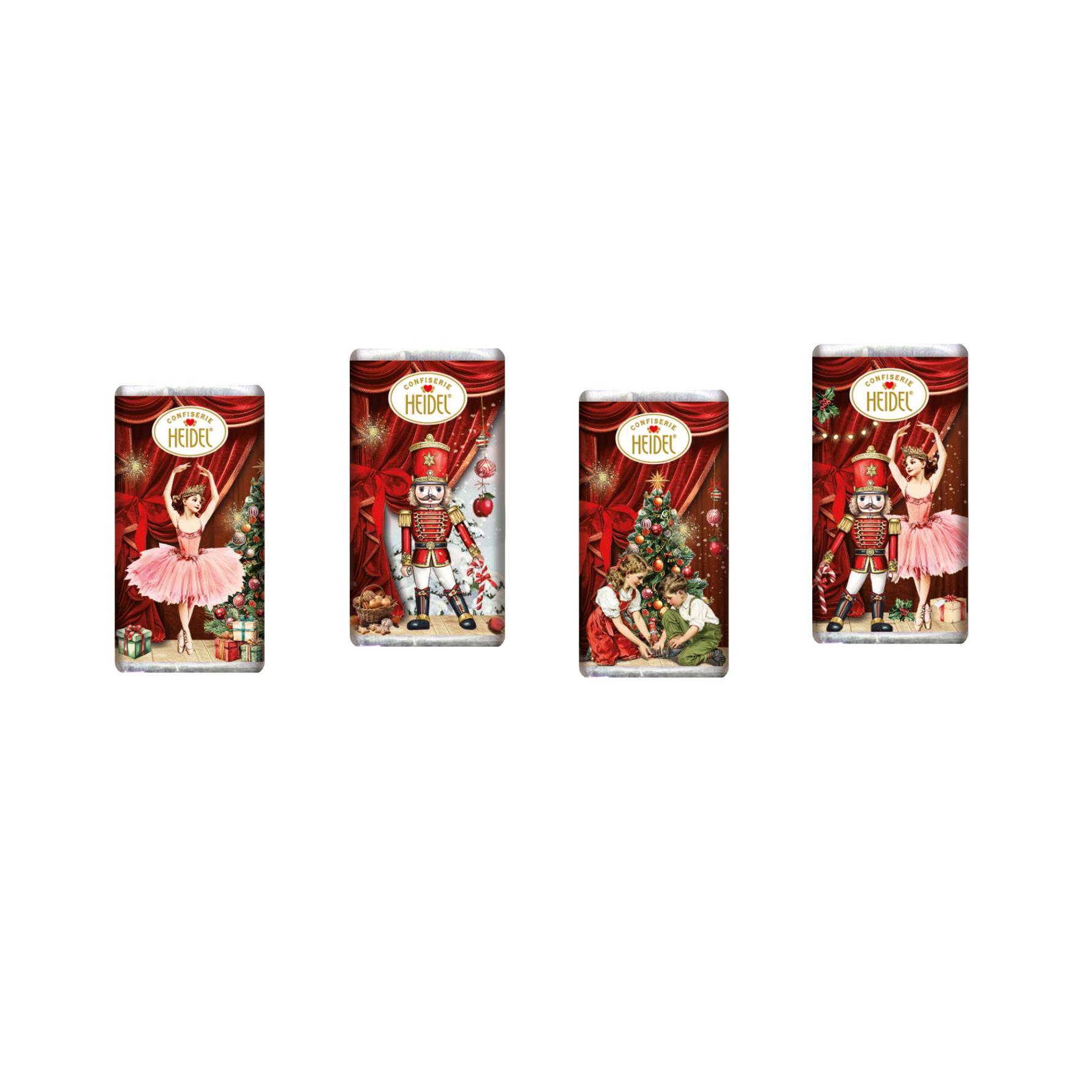 Tisch Adventskalender HEIDEL aus 100 % Papier individuell bedruckt,   72 g, Inhalt: Heidel Schokoladentäfelchen