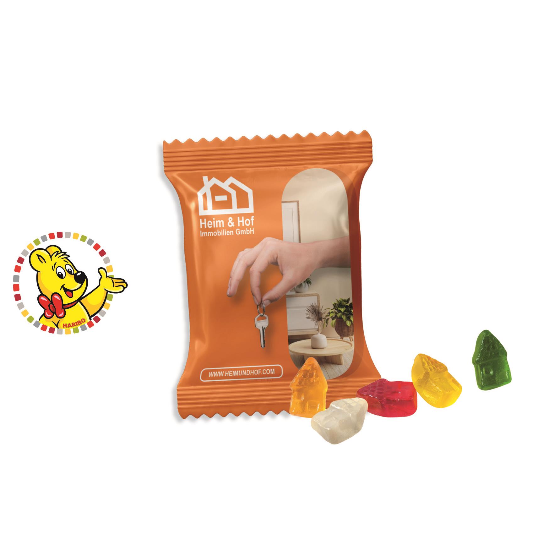 HARIBO Standardformen Werbetüte,   10 g, Inhalt: HARIBO Häuser