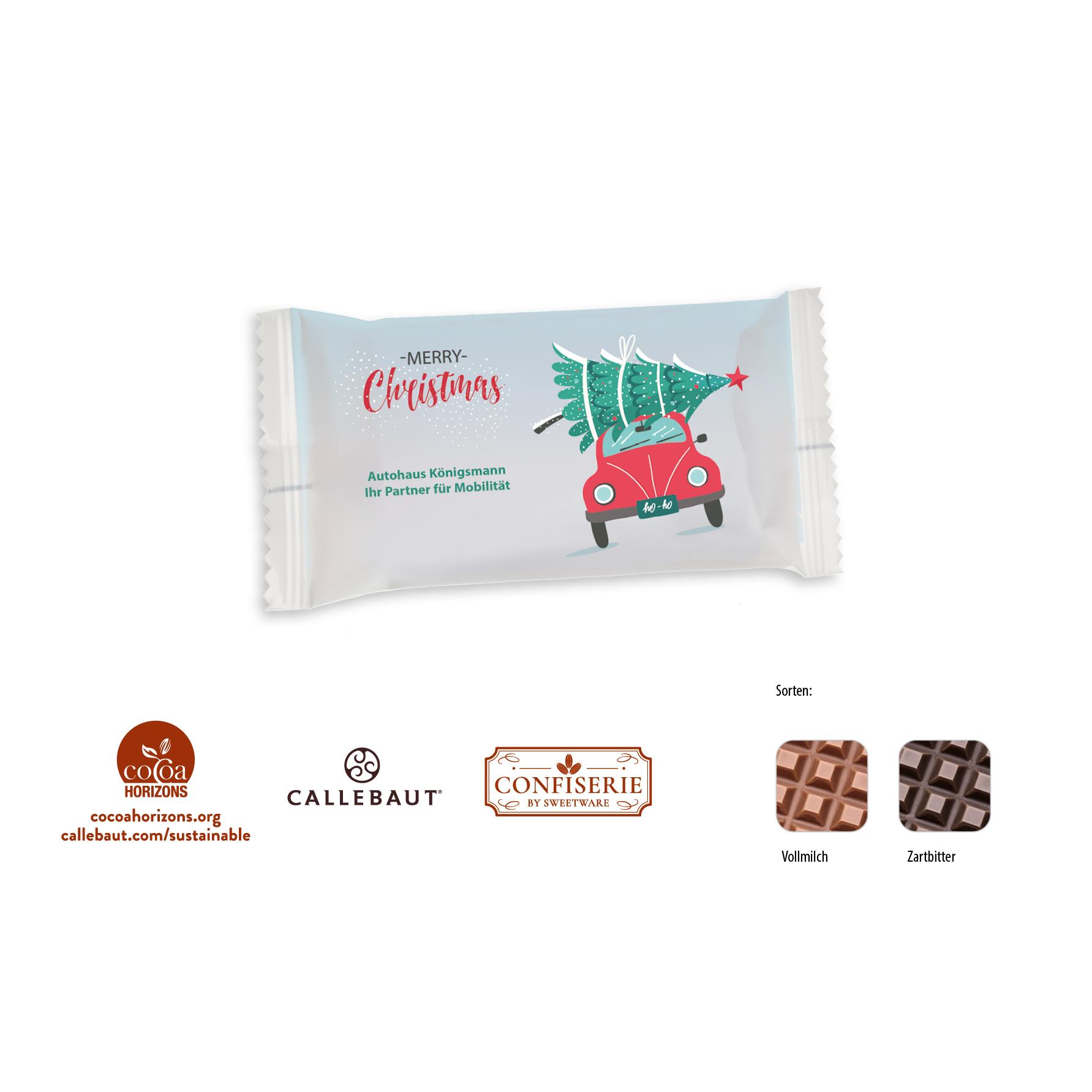 Schokolade 20 g Tafel,   1 Stück, Inhalt: Callebaut Vollmilch