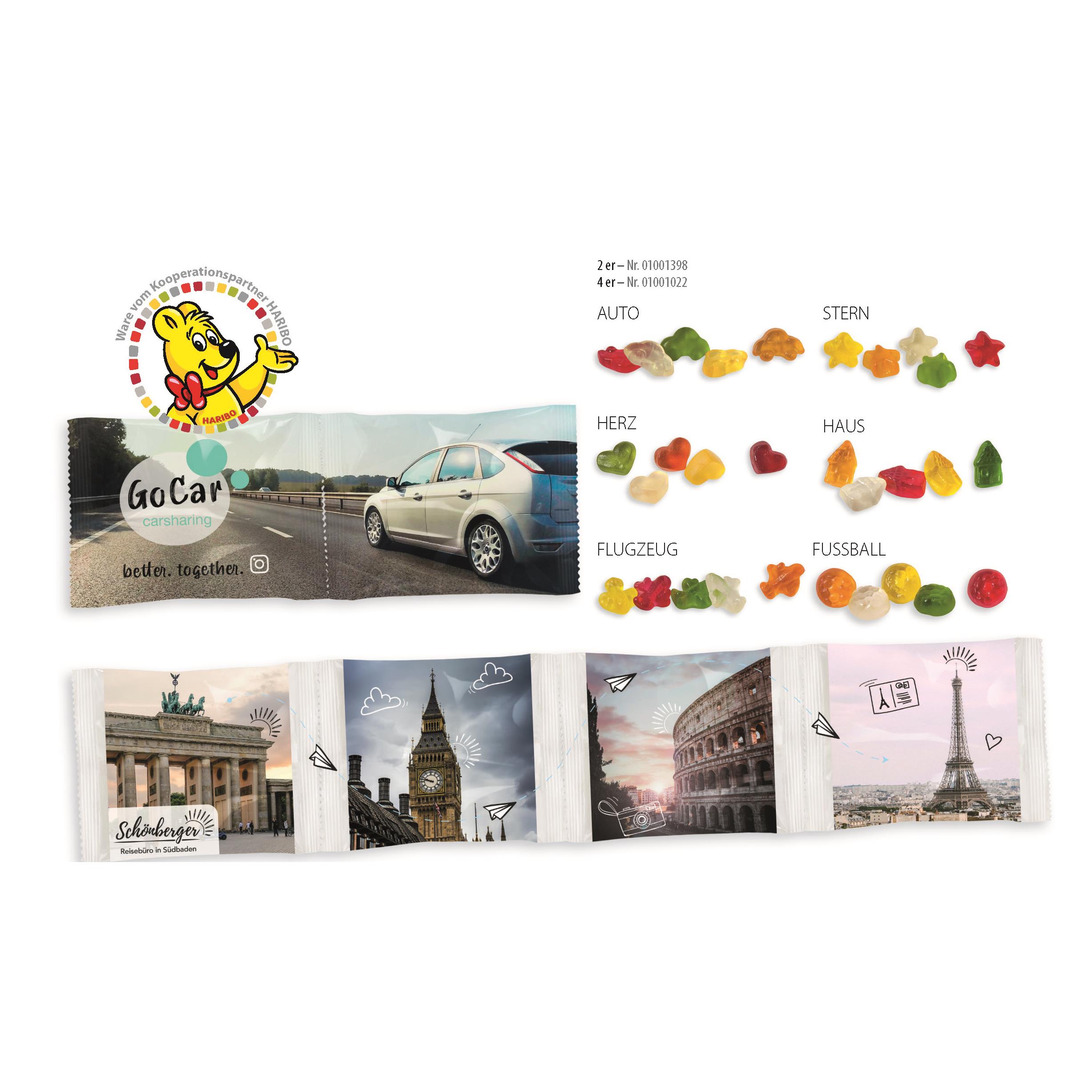 HARIBO Kettenbeutel 4er,   20 g, Inhalt: HARIBO Herzen sortenrein