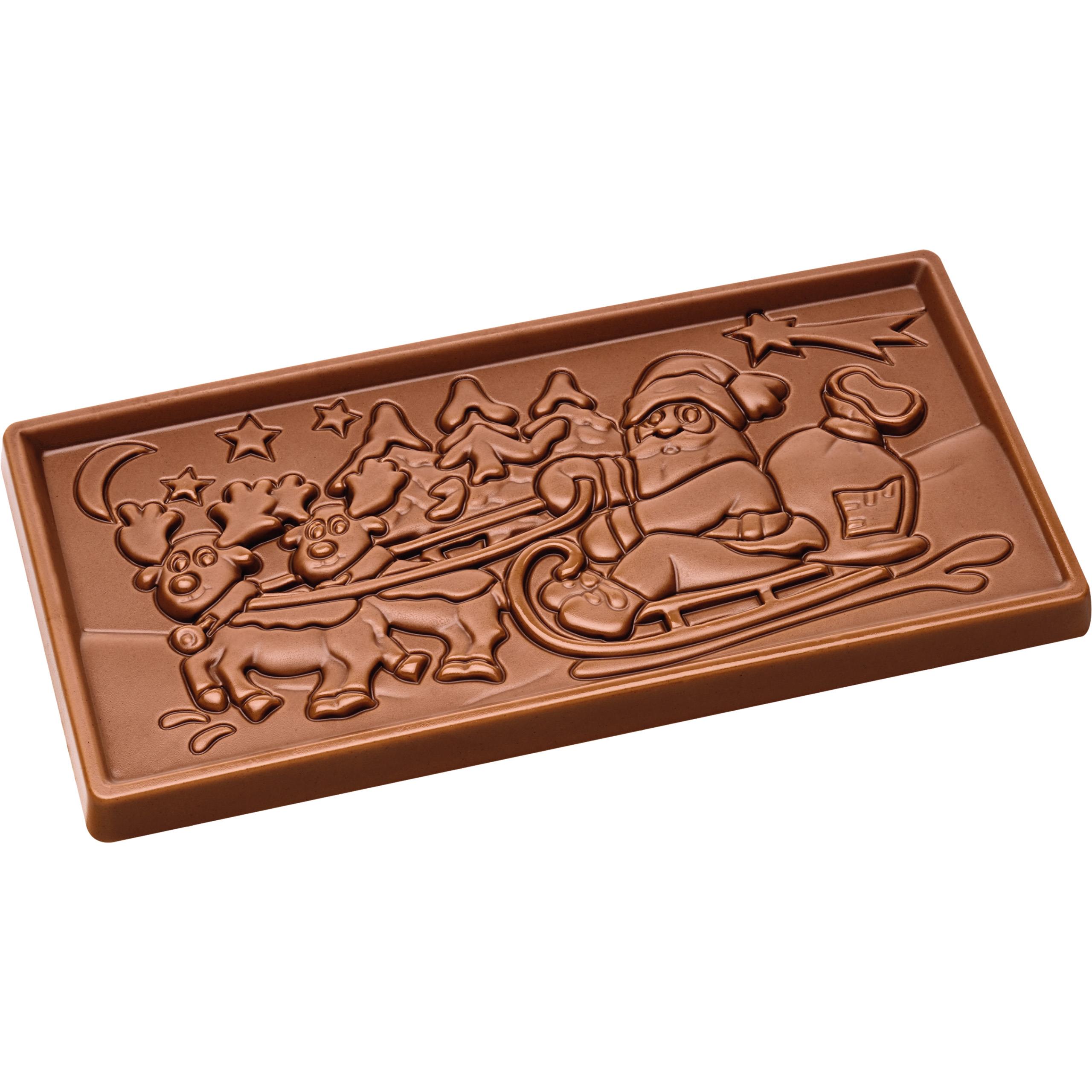 Schokolade 100 g Tafel in Kissenschachtel,   1 Stück, Inhalt: Callebaut Vollmilch Schokolade Kalender