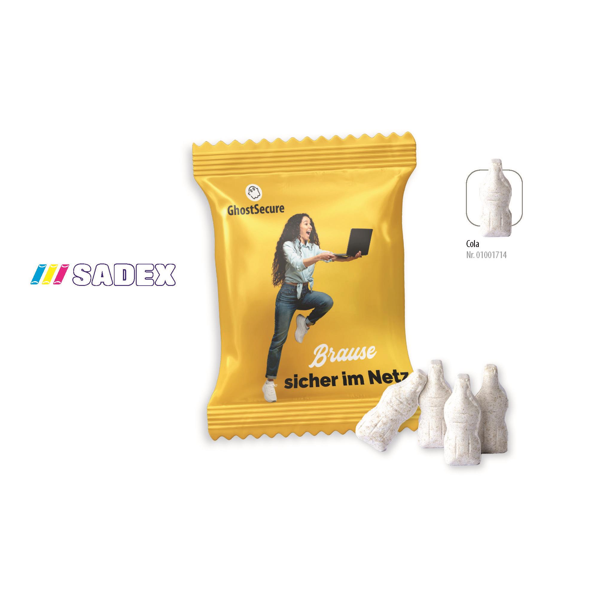SADEX Brause Fläschchen Werbetüte,   4 Stück, Inhalt: SADEX Brause Fläschchen Cola