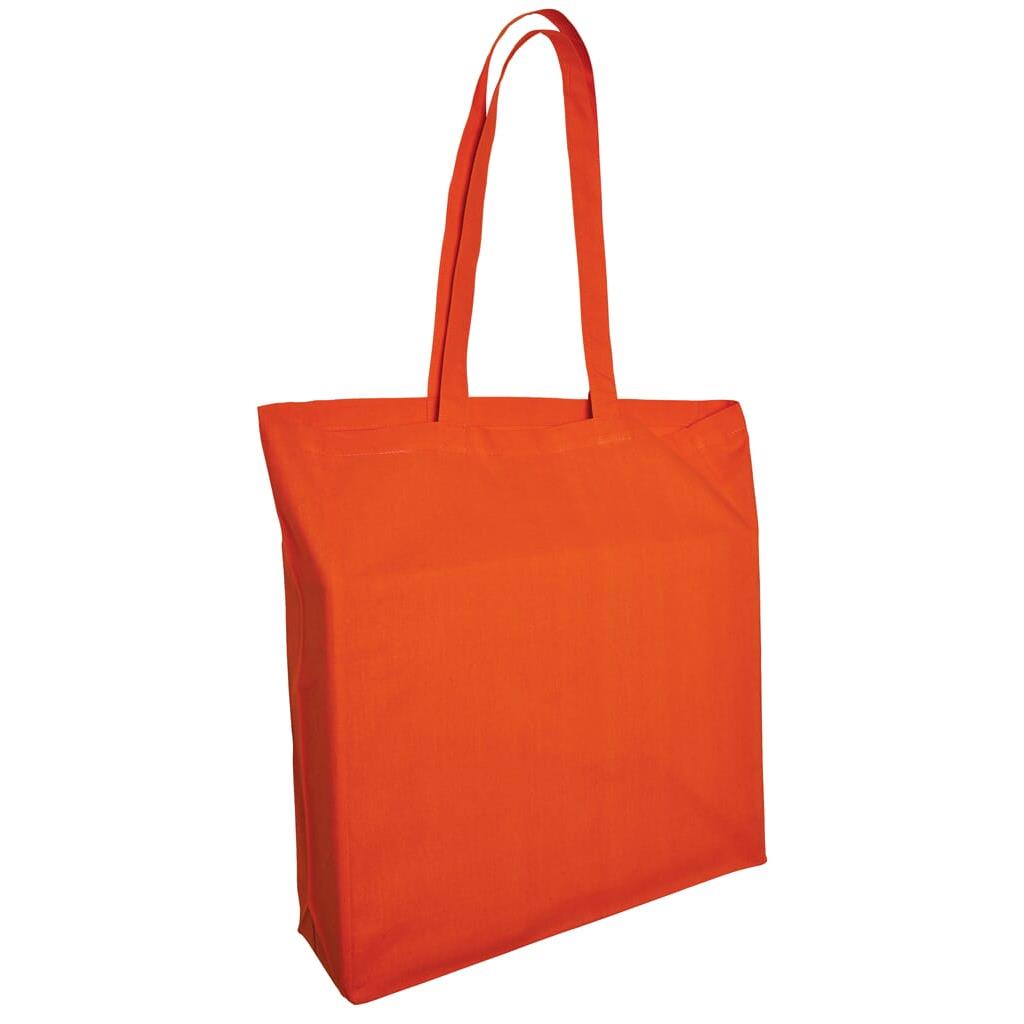 Baumwolltaschen mit langen Henkeln und Bodenfalte, 140 gr/m²