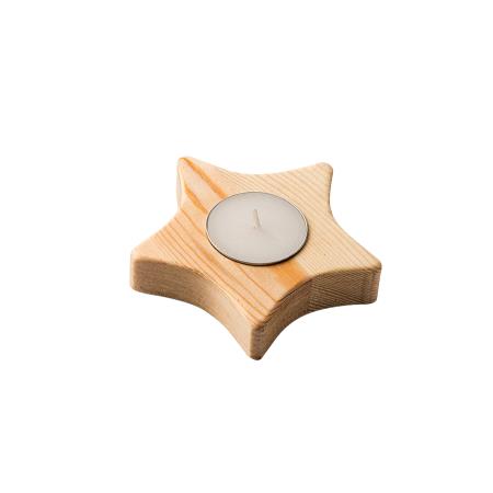 MAKA Kerze in einem Holzhalter