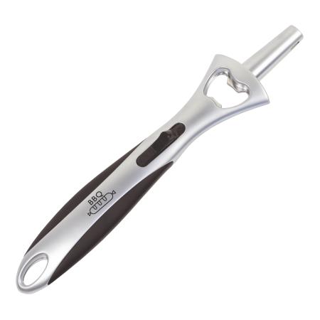 DUBLIN Metall-Feuerzeug mit Flaschenöffner in Etui, nachfüllbar