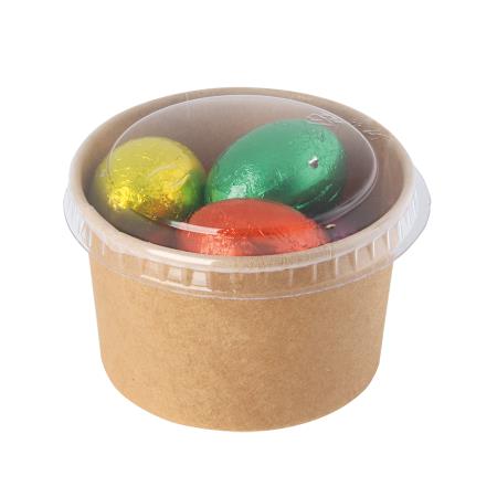 Bonbontopf Kraftkarton mit Deckel 100 ml., zum Befüllen mit verschiedenen Füllungen aus Europa
