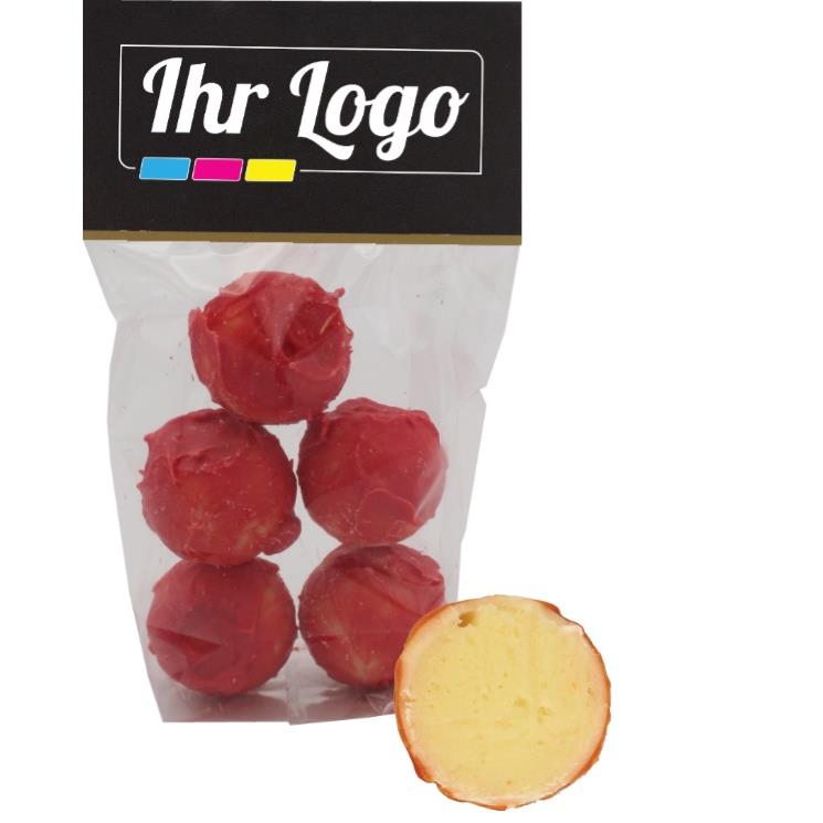 5er Confiseriepralinen Erdbeer mit Kundenheader