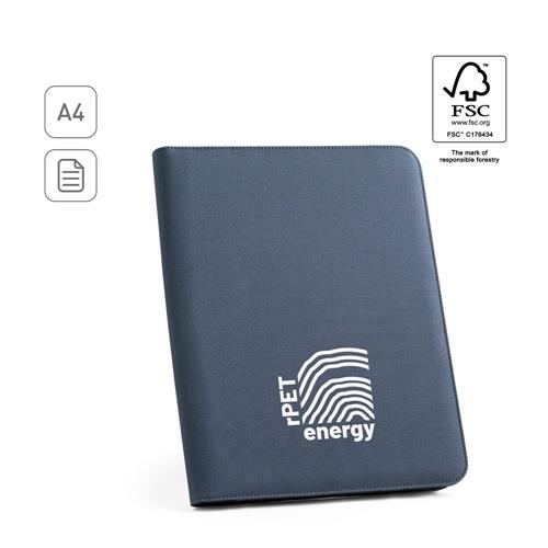 EMERGE FOLDER. A4 Mappe aus recyceltem Polyester (100% rPET) 300D mit Reißverschluss