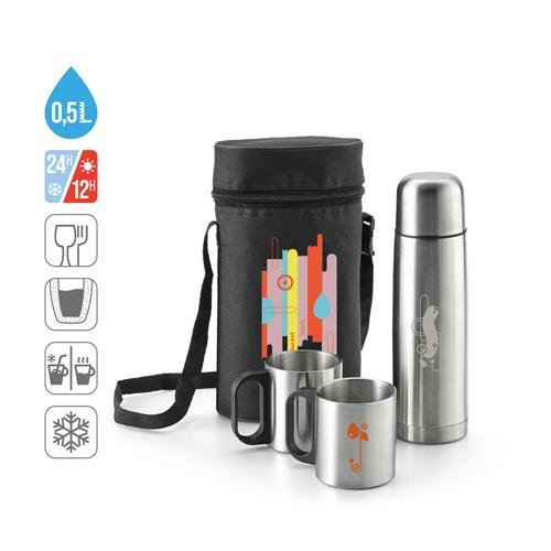 DURANT. Set aus Edelstahl-Thermoskanne und Becher