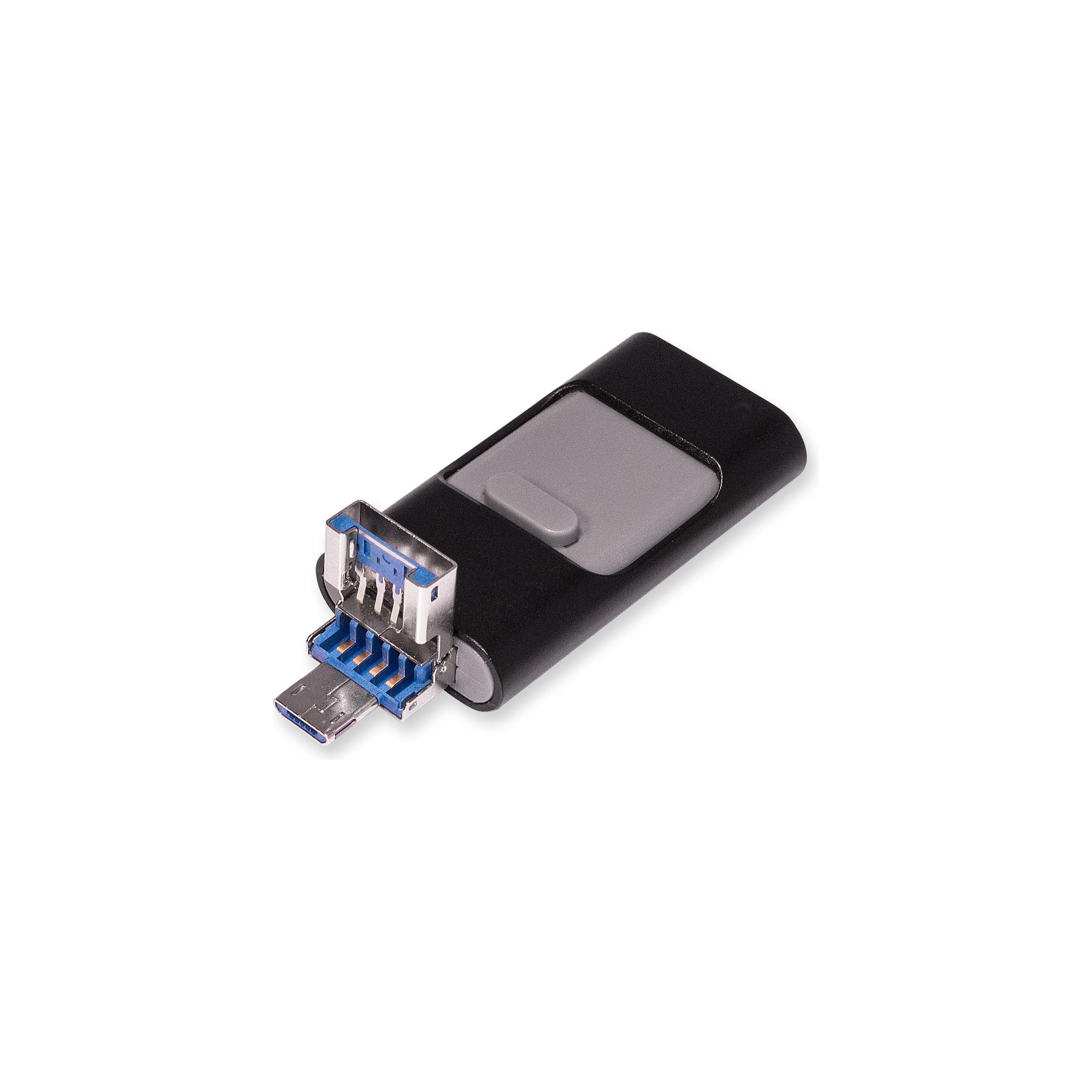 USB-Stick OTG F91 Alu USB 2.0 Flash Disk  32 GB Schwarz