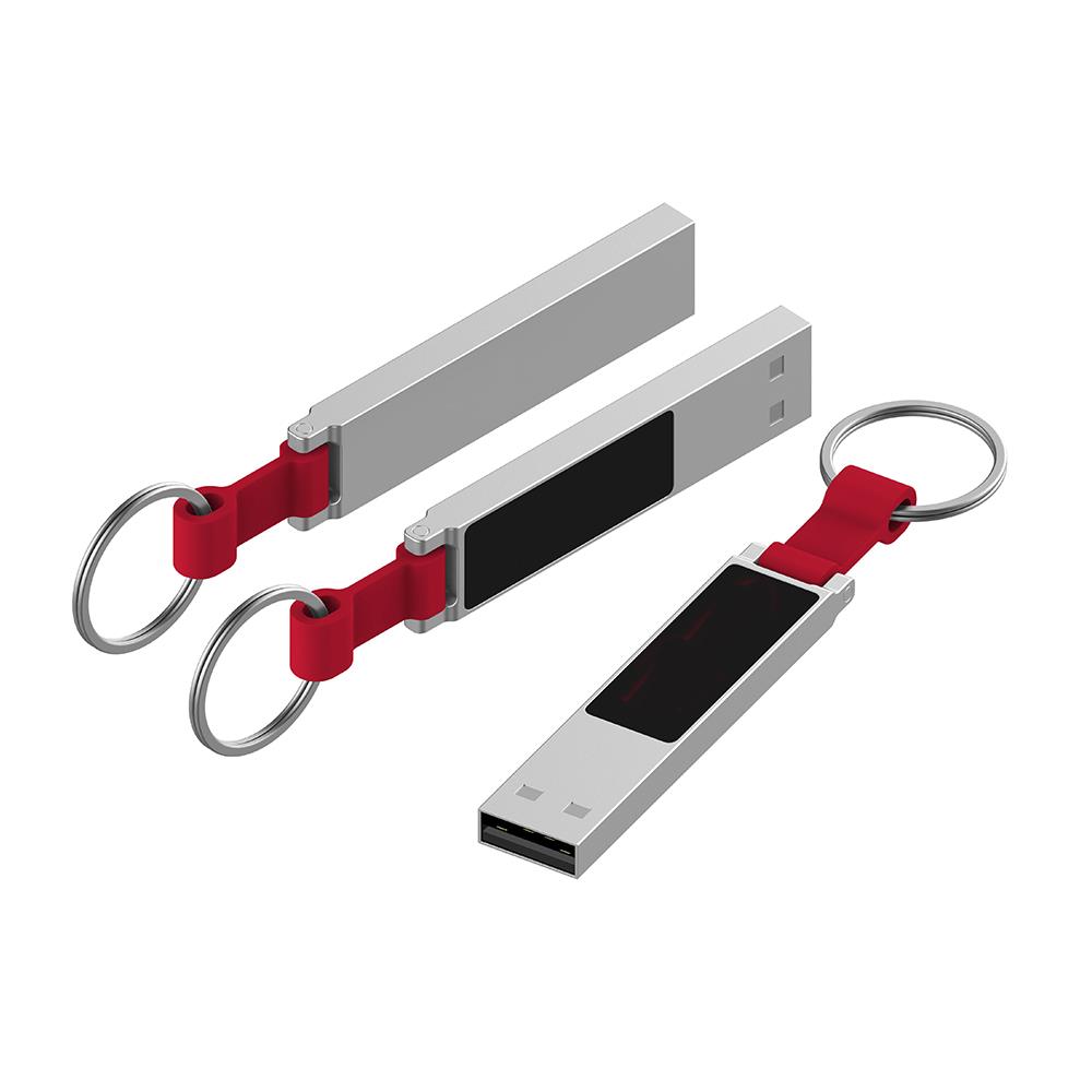 USB-Stick LED 12 USB 2.0 COB   4 GB Silber/Rot