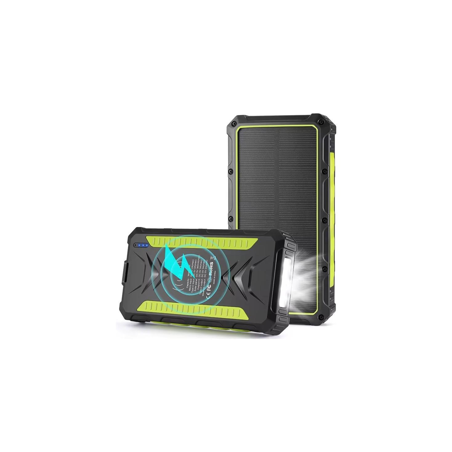 Outdoor Solar Powerbank PB-58 Wireless Charging 16000 mAh Grün
