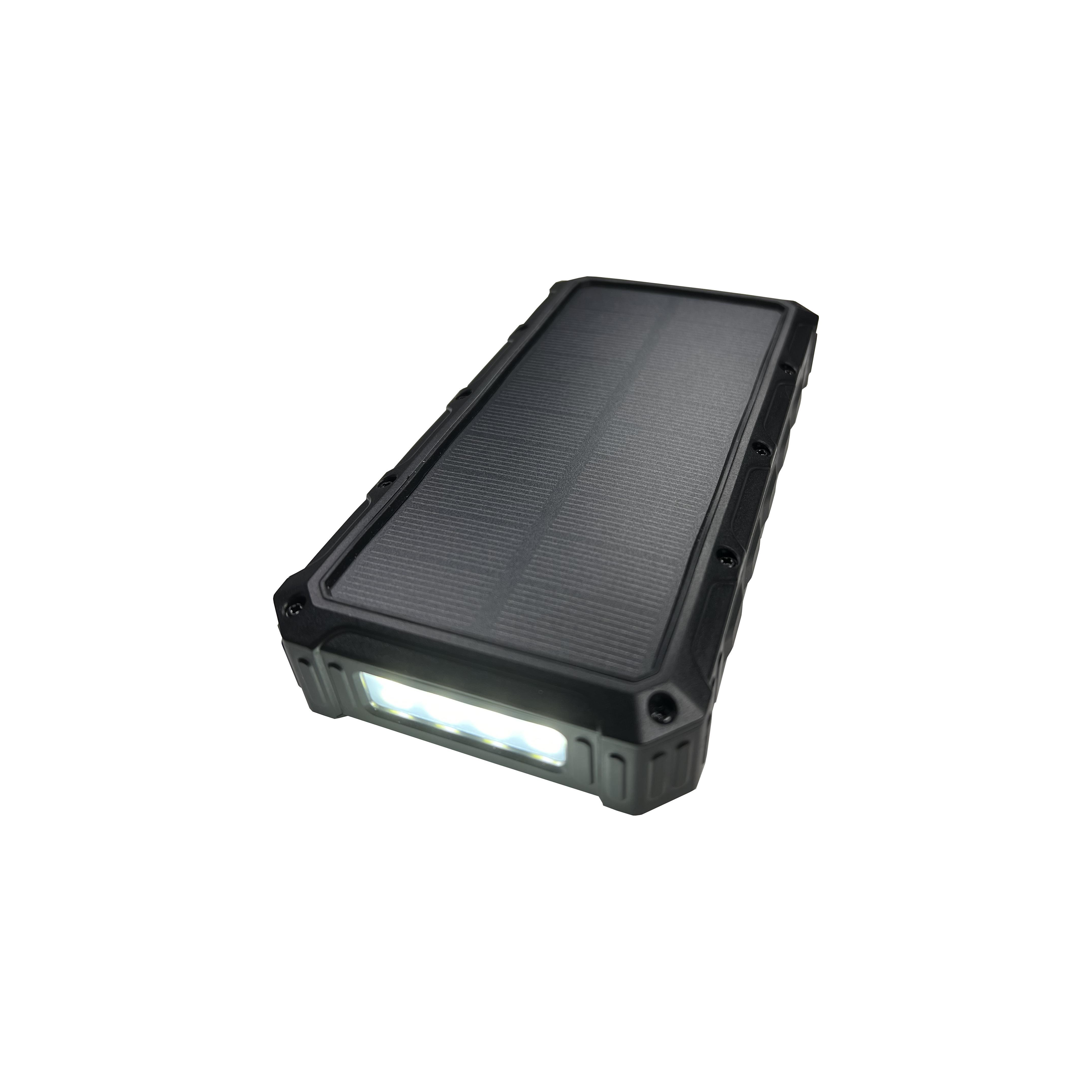 Outdoor Solar Powerbank PB-58 Wireless Charging 20000 mAh Schwarz