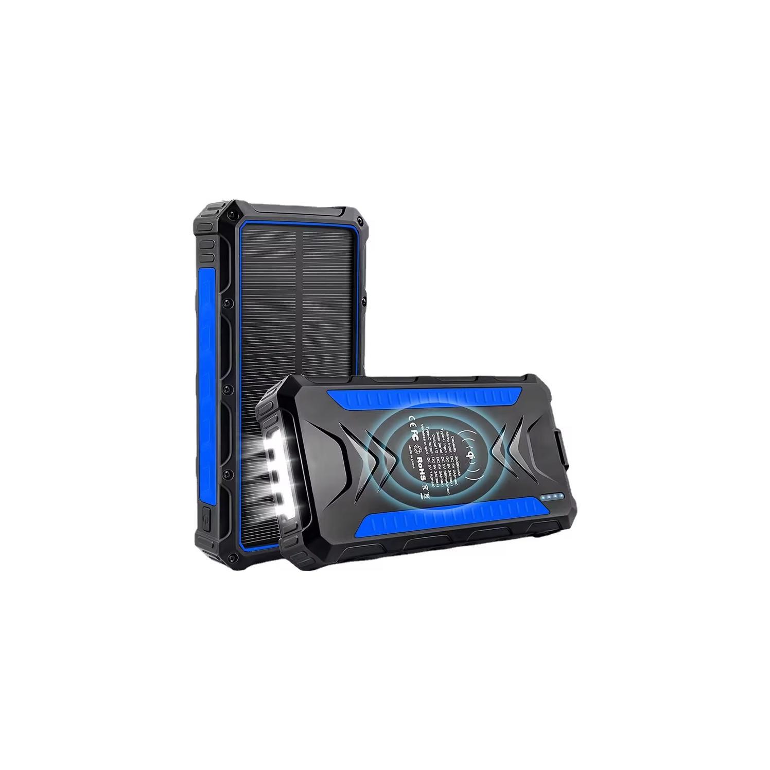 Outdoor Solar Powerbank PB-58 Wireless Charging 20000 mAh Blau