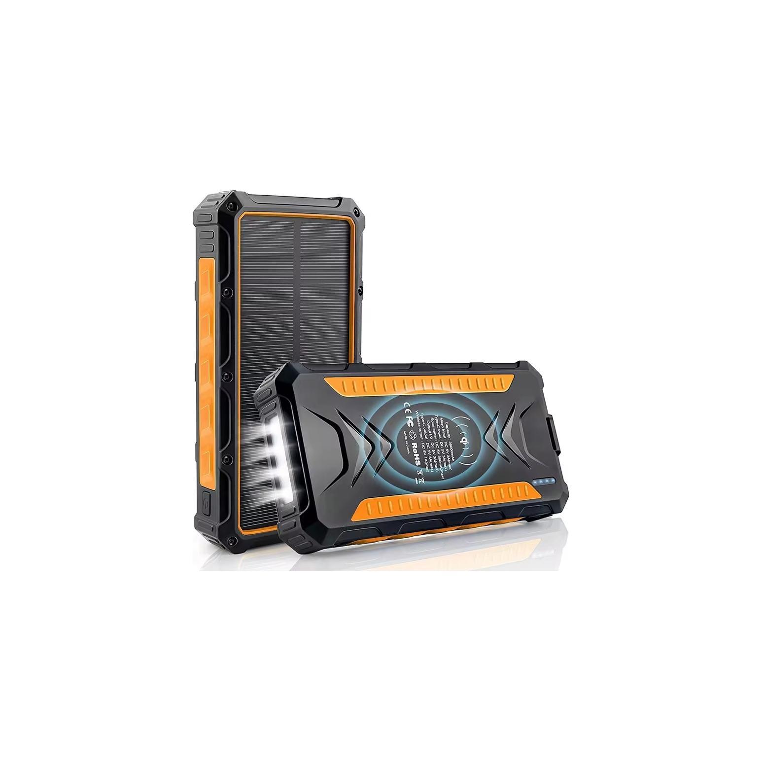 Outdoor Solar Powerbank PB-58 Wireless Charging 24000 mAh Orange