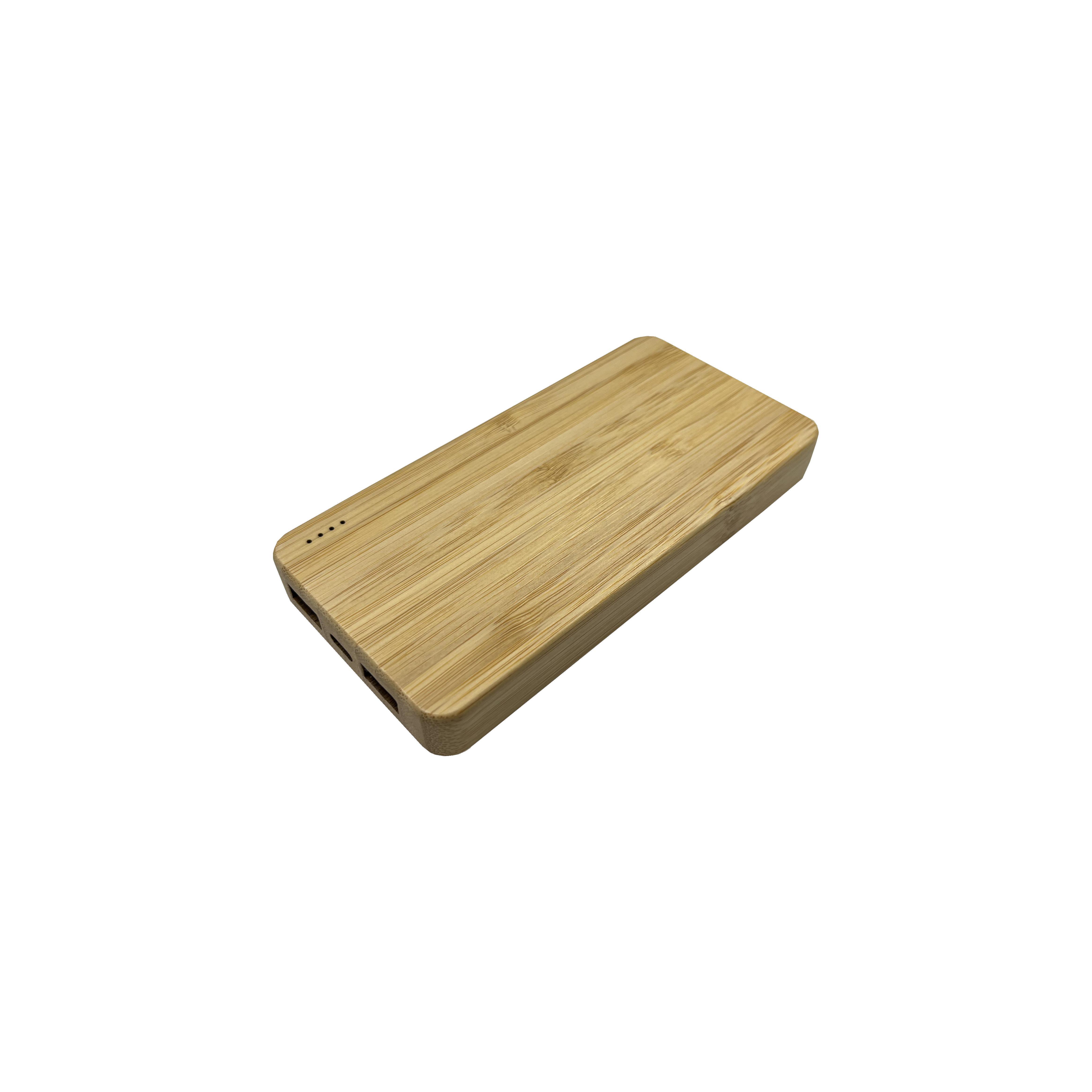 Holz Powerbank PB-57 QI Wireless Charging 10000 mAh Bambus