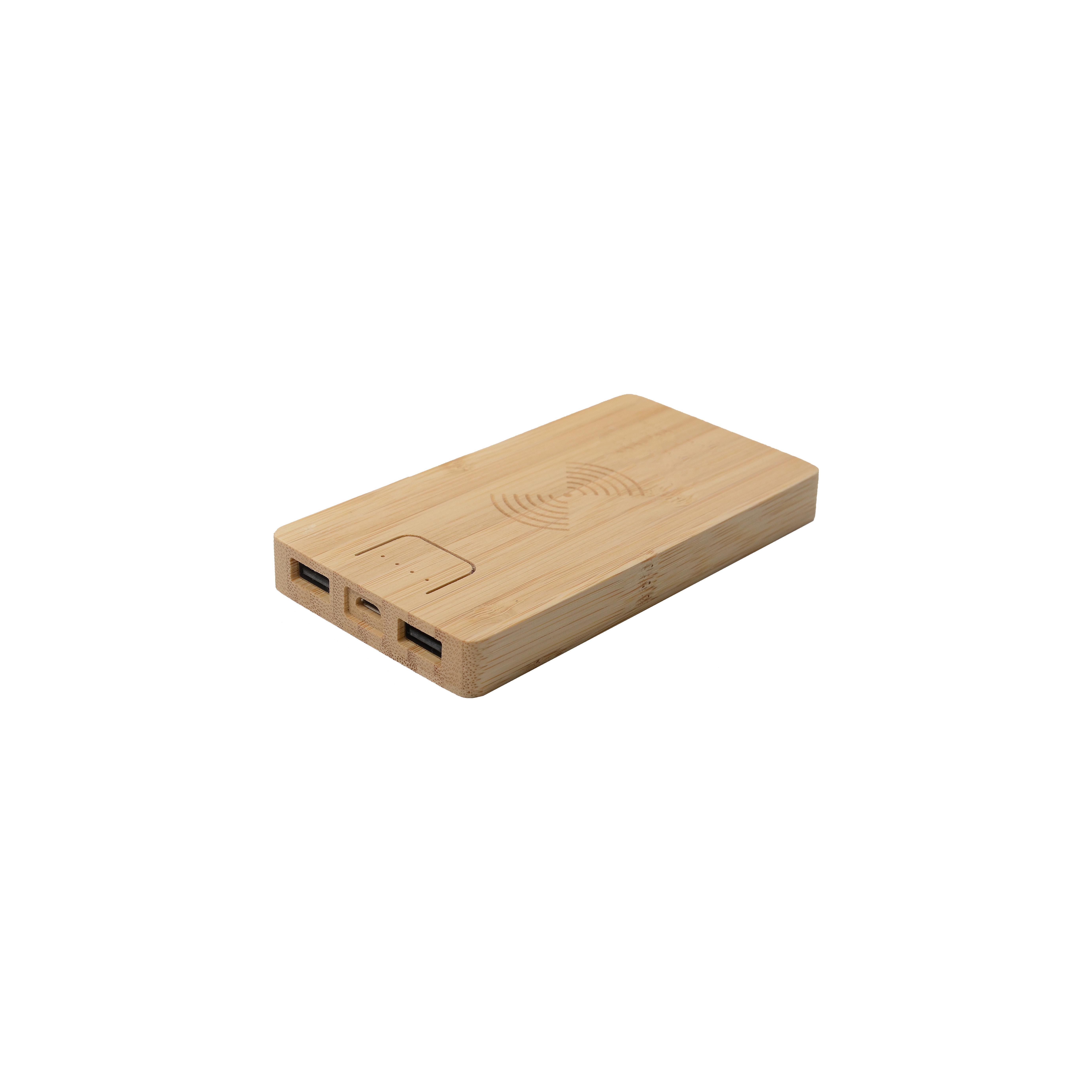 Holz Powerbank PB-65 QI Wireless Charging 6000 mAh Bambus