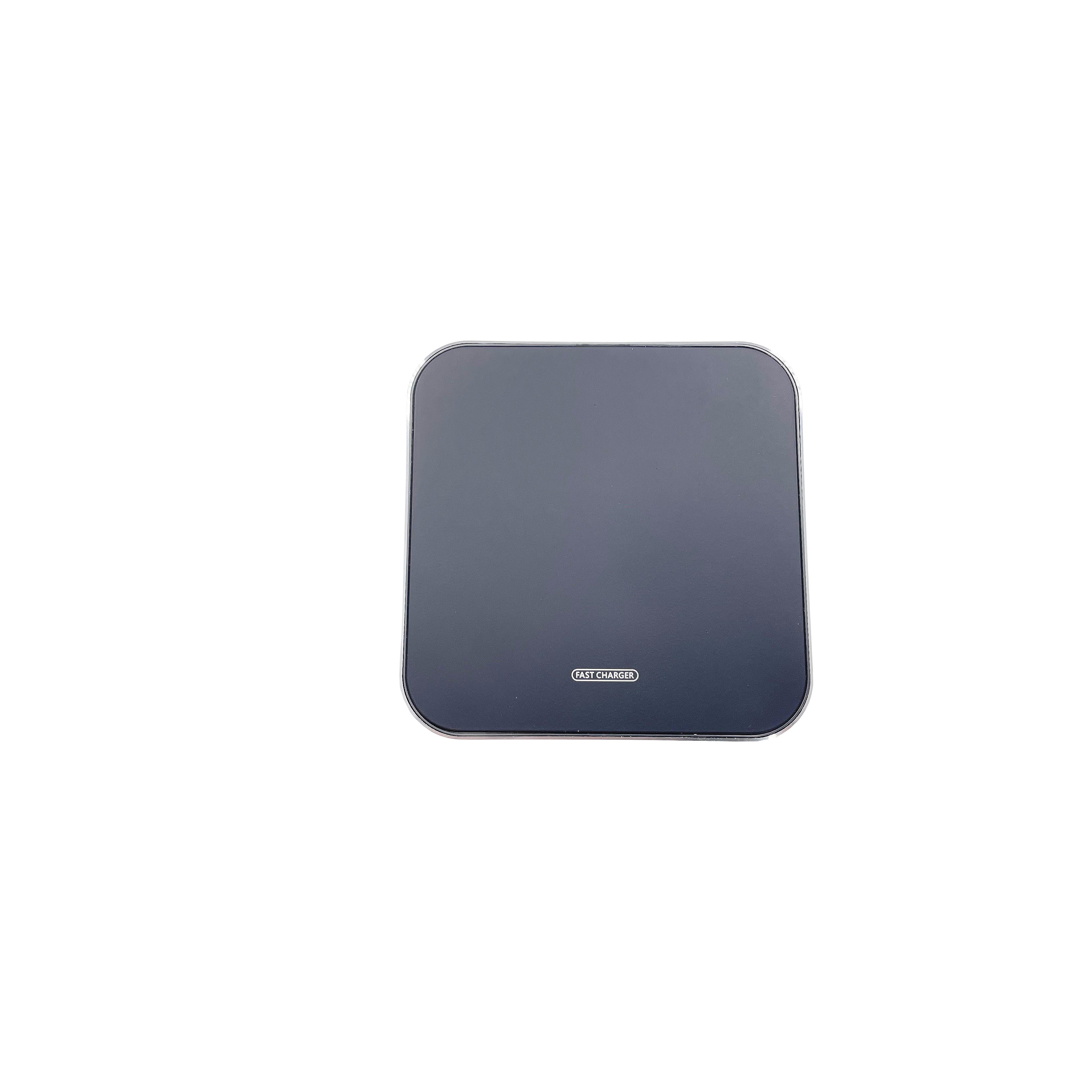 Wireless Charger LED-Rand eckig 15W Silber/Schwarz Acyrl