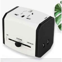 Weltreiseadapter 02 Weiß/Schwarz