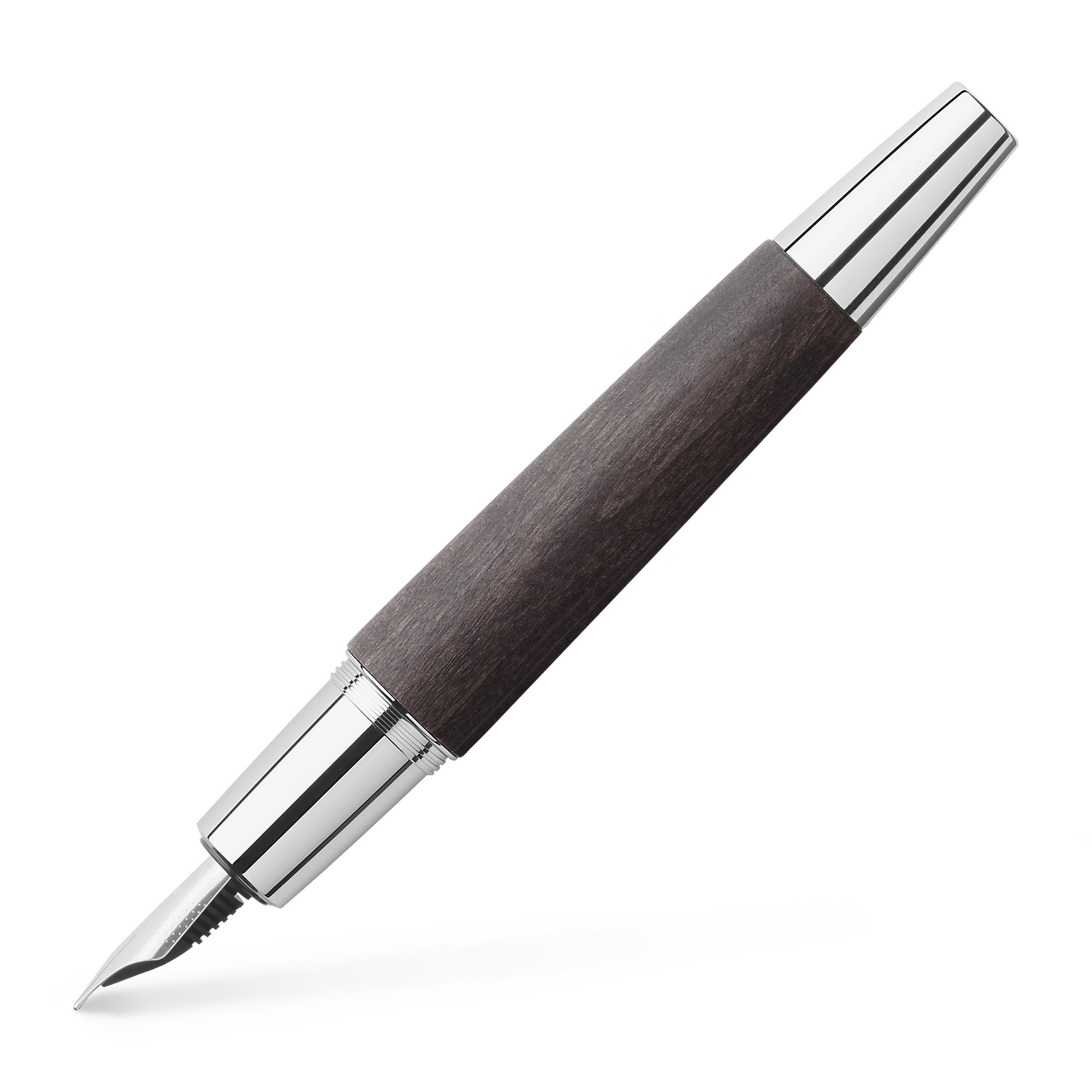E-Motion Holz / Metall Birnbaum schwarz Fuellfederhalter Faber-Castell