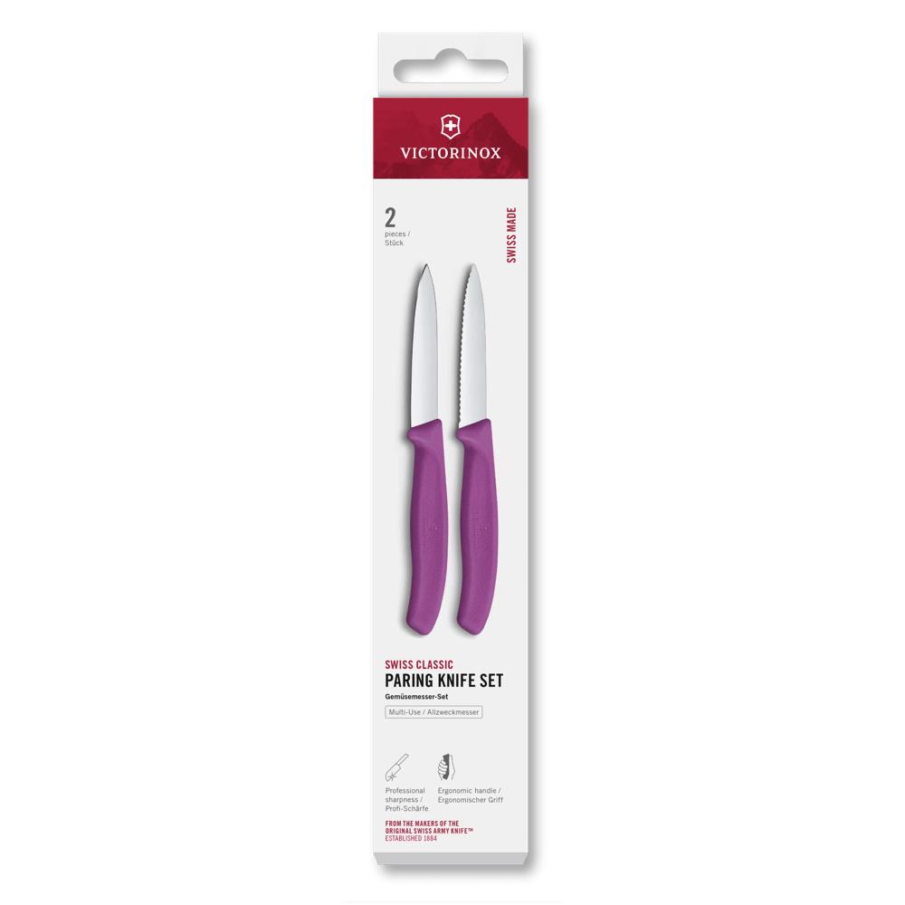 Swiss Classic, Gemüsemesser Set, 2tlg, 8cm,gerade/Wellen,violett