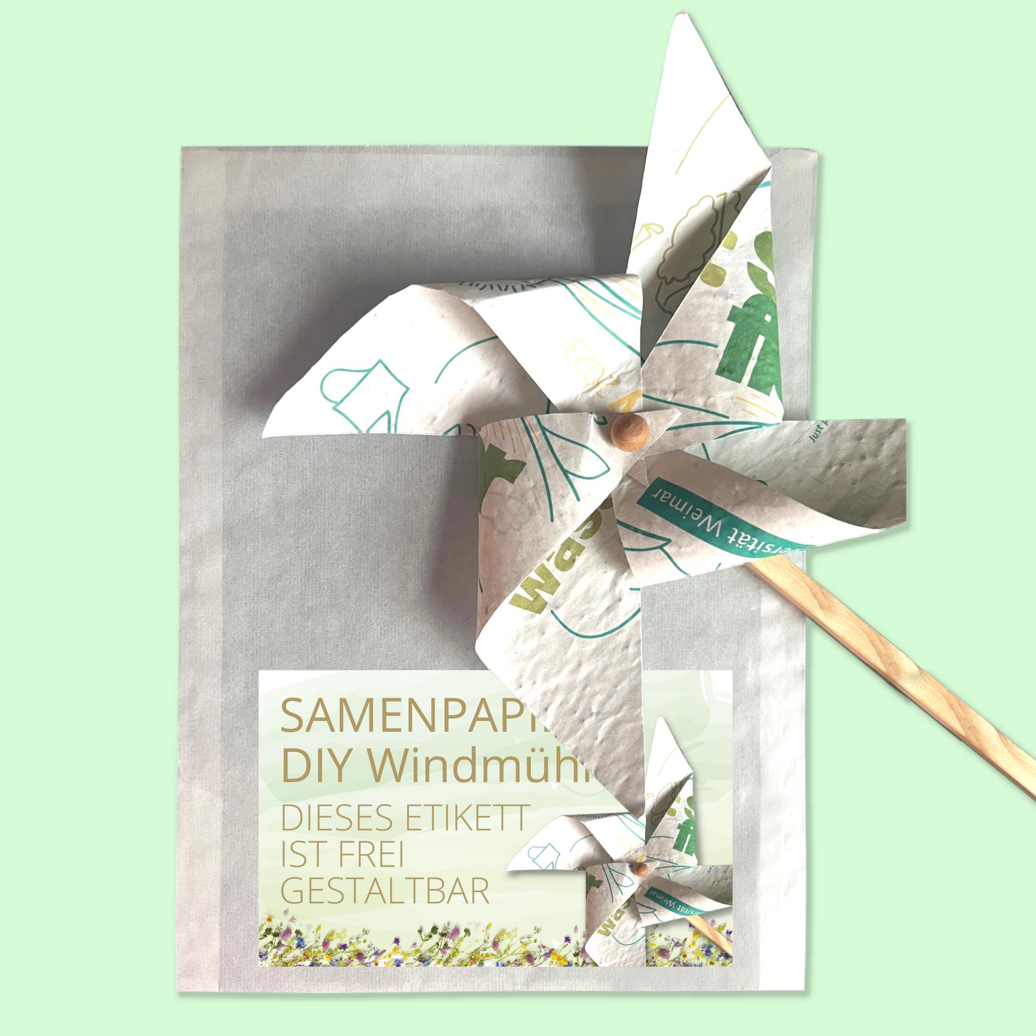 Samenpapier Windmühle einseitig