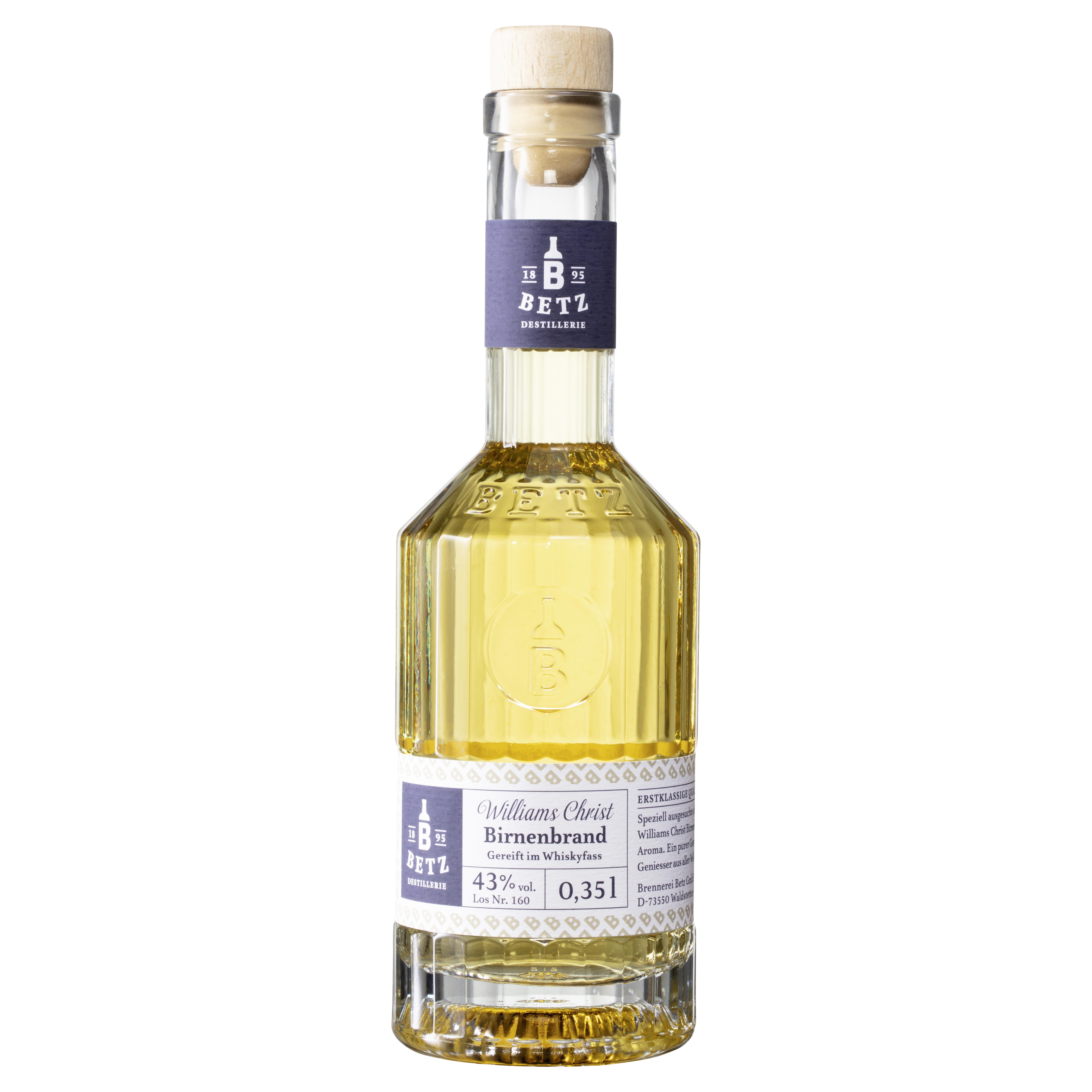 Edler Williams Christ Birnenbrand gereift im Whiskyfass 0,35 l