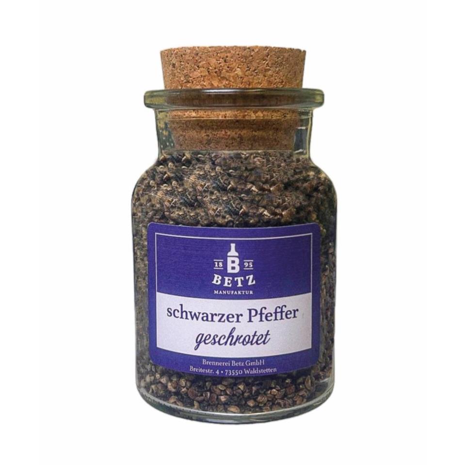 Schwarzer Pfeffer, geschrotet  im Korkenglas, 80 g