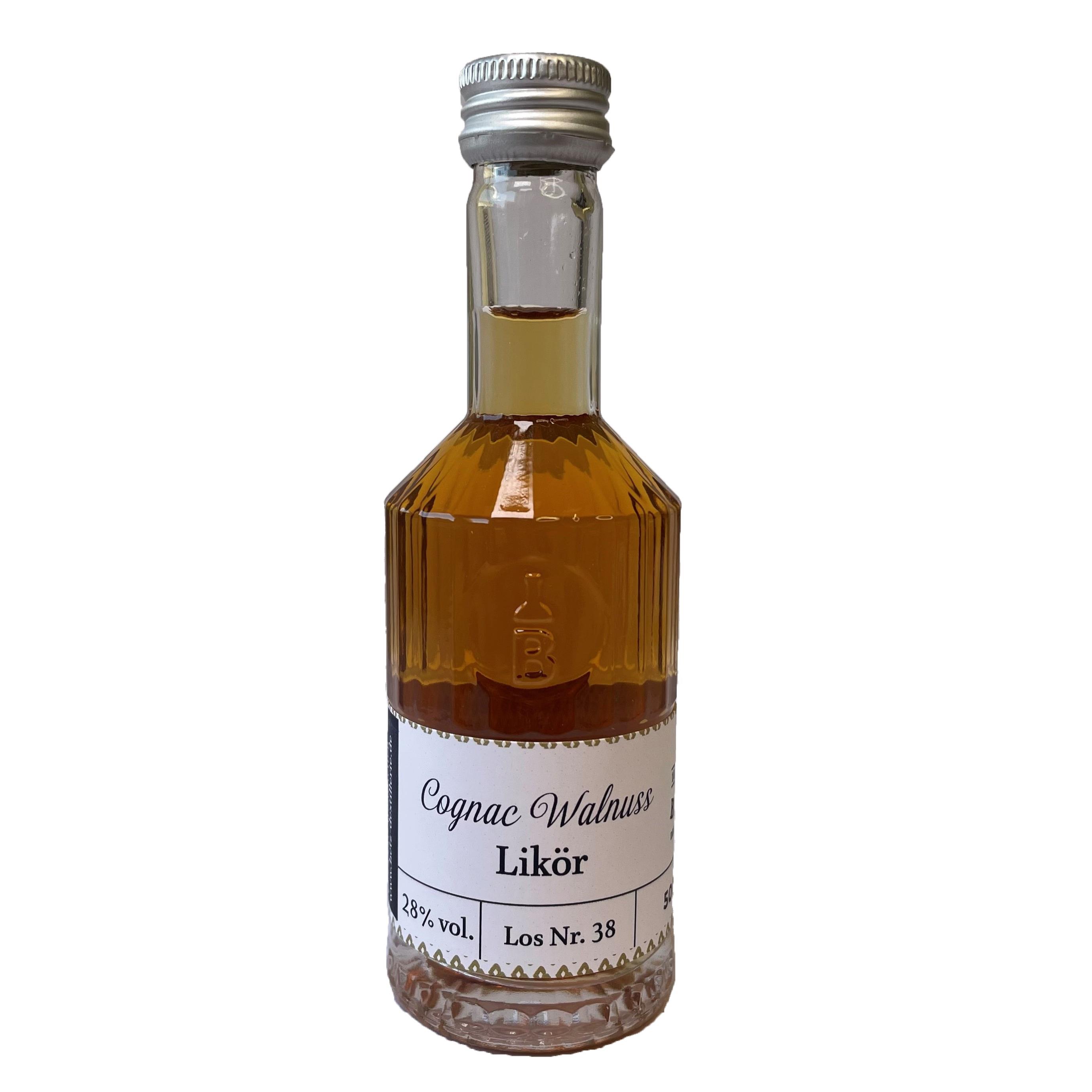 Cognac-Walnuss-Likör 50 ml in Tastingflasche, 28 % vol.